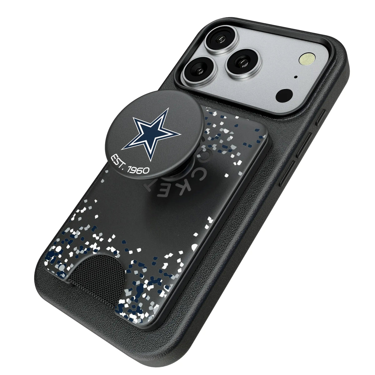 Dallas Cowboys Confetti Popsockets Wallet Magnetic - Isometric View
