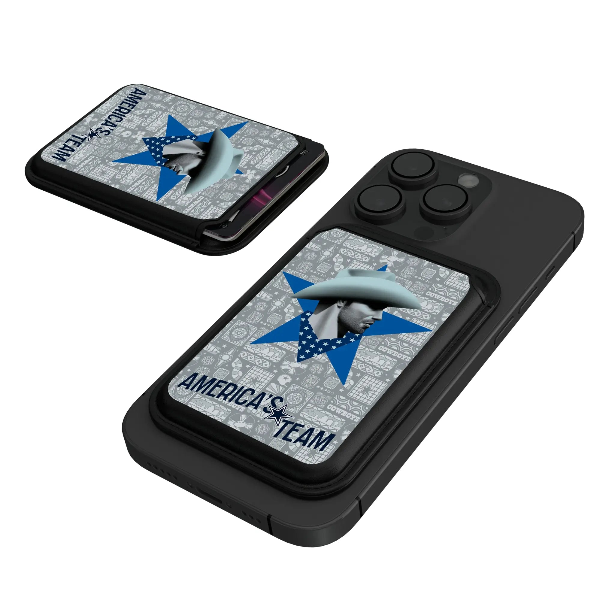 Dallas Cowboys Deco Black Magnetic Credit Card Wallet