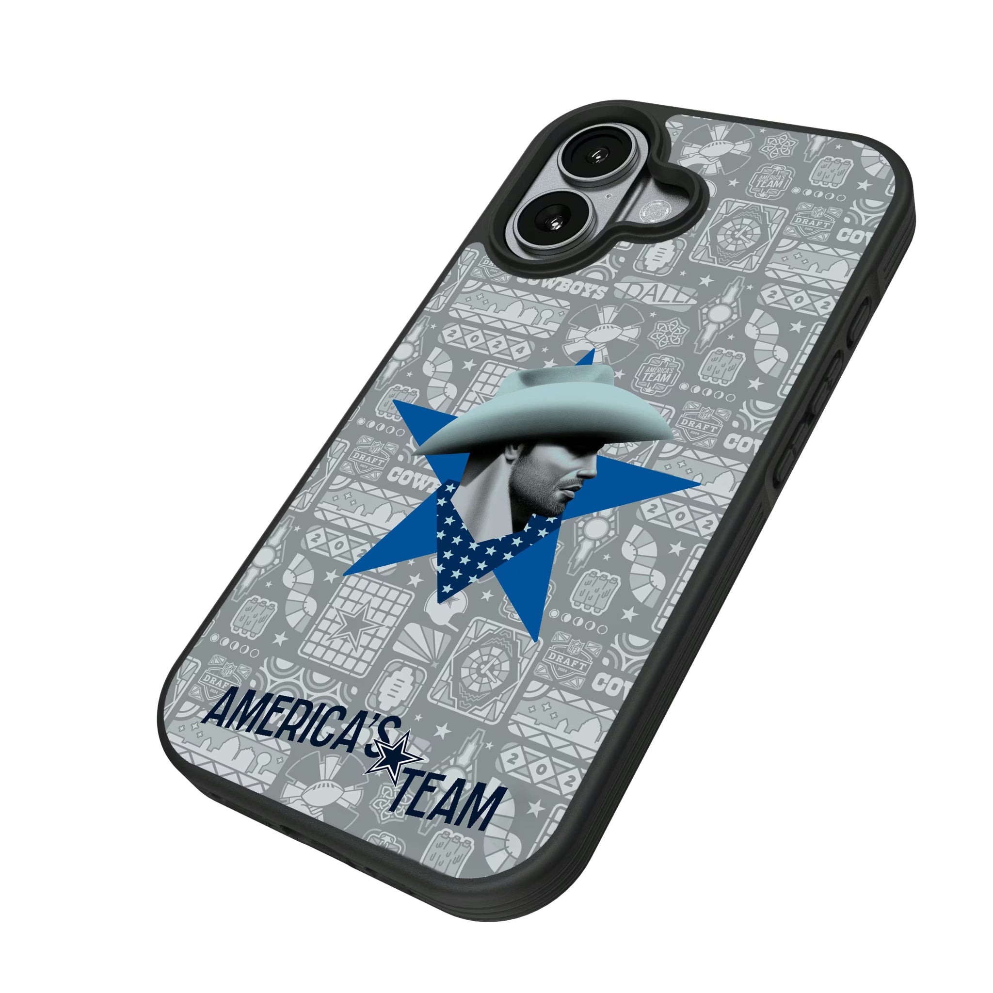 Dallas Cowboys Deco iPhone Bump Phone Case for Apple iPhone - Isometric View#Device_iPhone 17