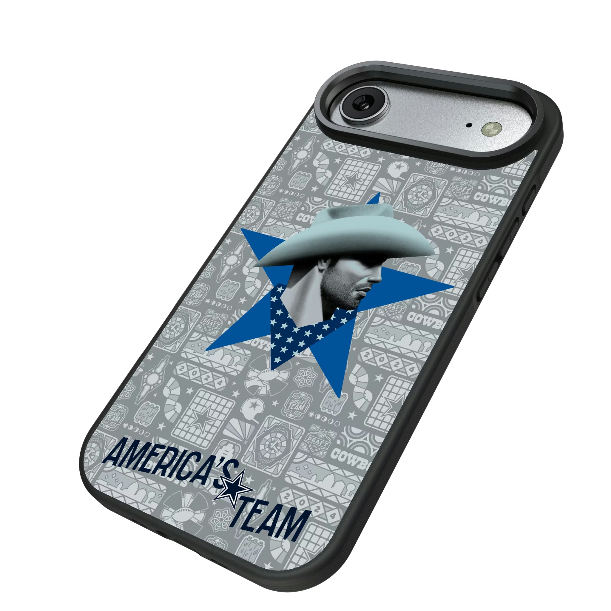 Dallas Cowboys Deco iPhone Bump Phone Case for Apple iPhone - Isometric View#Device_iPhone Air