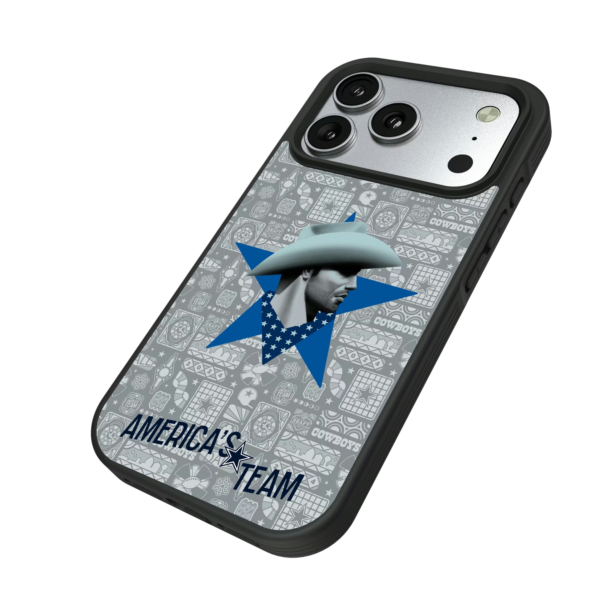Dallas Cowboys Deco iPhone Bump Phone Case for Apple iPhone - Isometric View#Device_iPhone 17 Pro