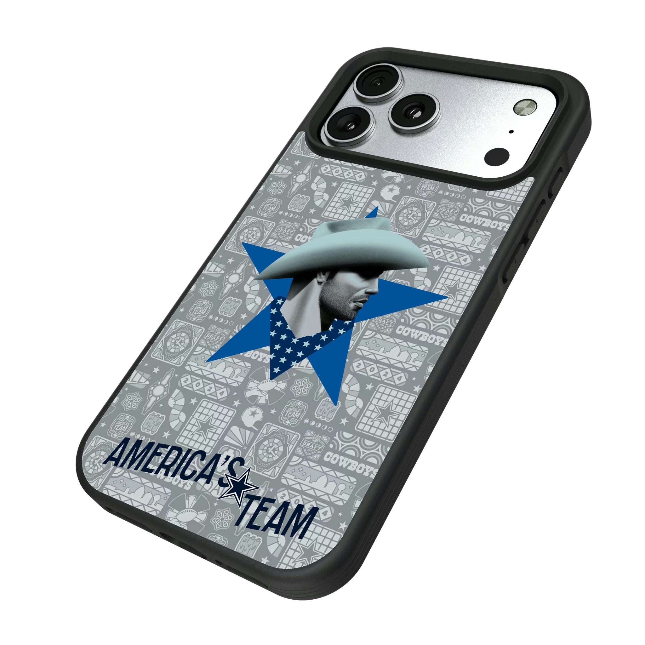 Dallas Cowboys Deco iPhone Bump Phone Case for Apple iPhone - Isometric View#Device_iPhone 17 Pro Max