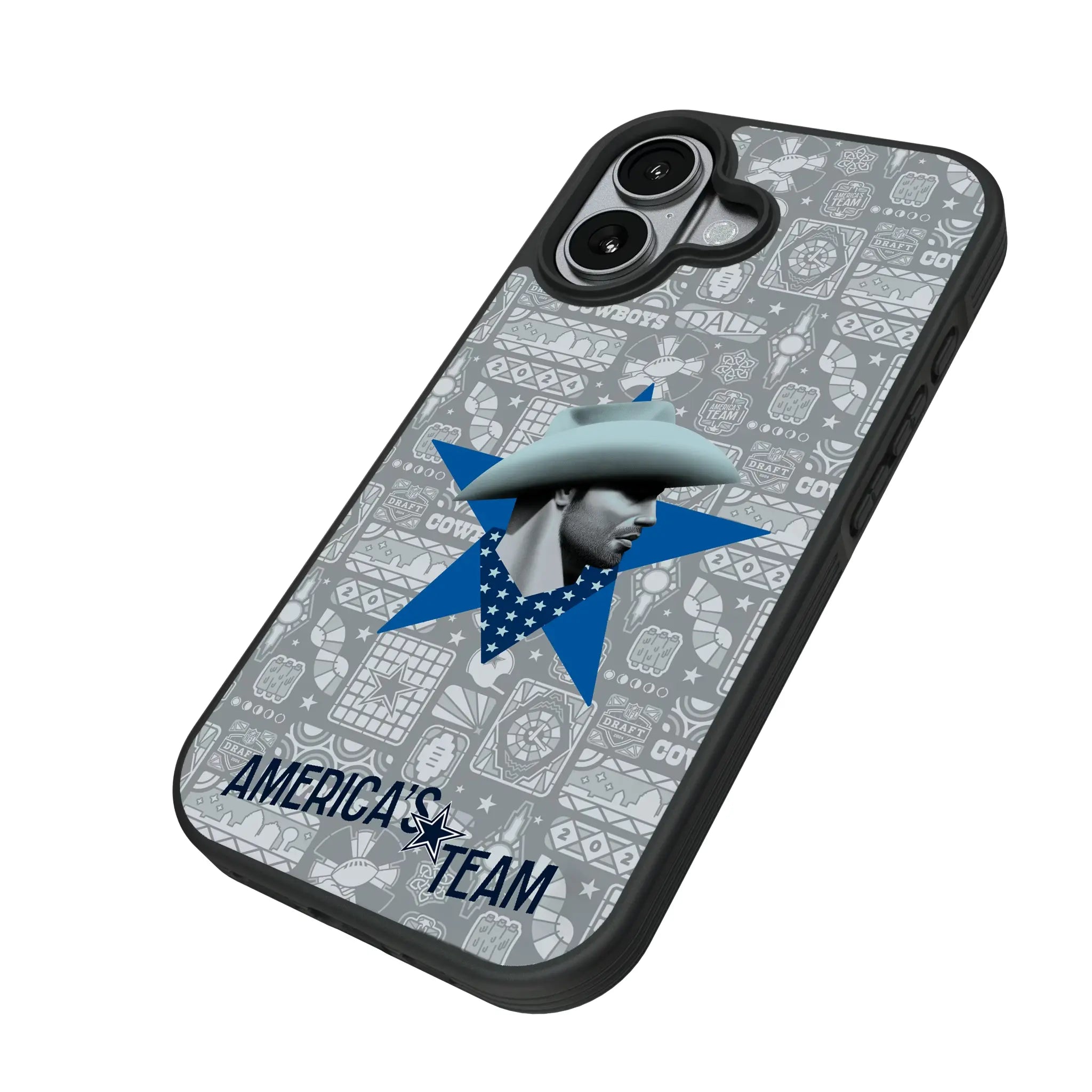 Dallas Cowboys Deco iPhone Bump Phone Case for Apple iPhone - Isometric View#Device_iPhone 17