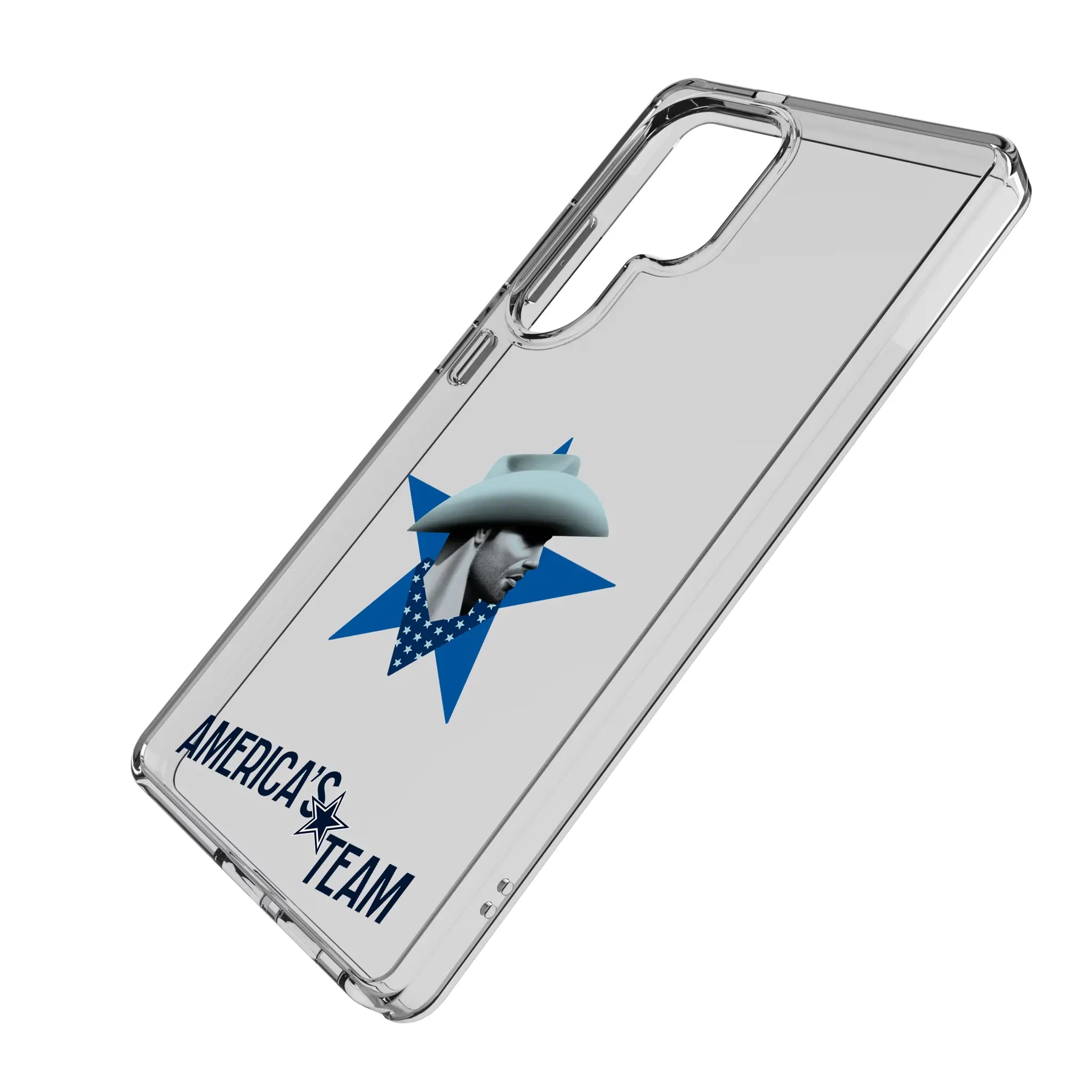 Dallas Cowboys Deco Galaxy Clear Phone Case for Samsung Galaxy - Isometric View#Device_Galaxy S25 Ultra