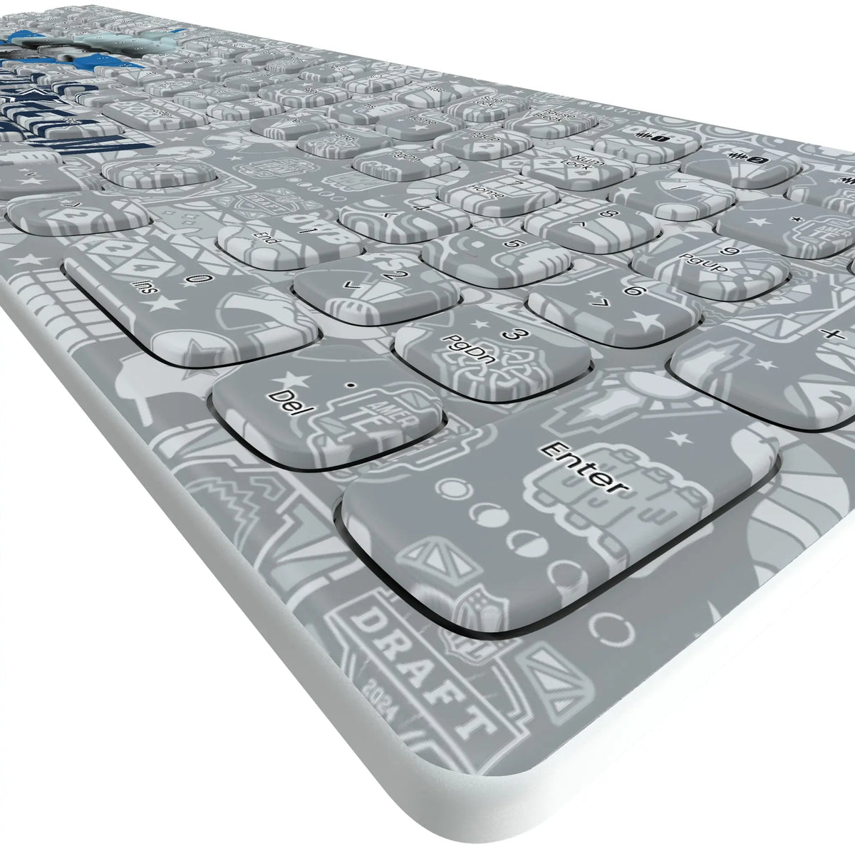 Dallas Cowboys Deco KKB605 Curved Wireless Keyboard - Detail