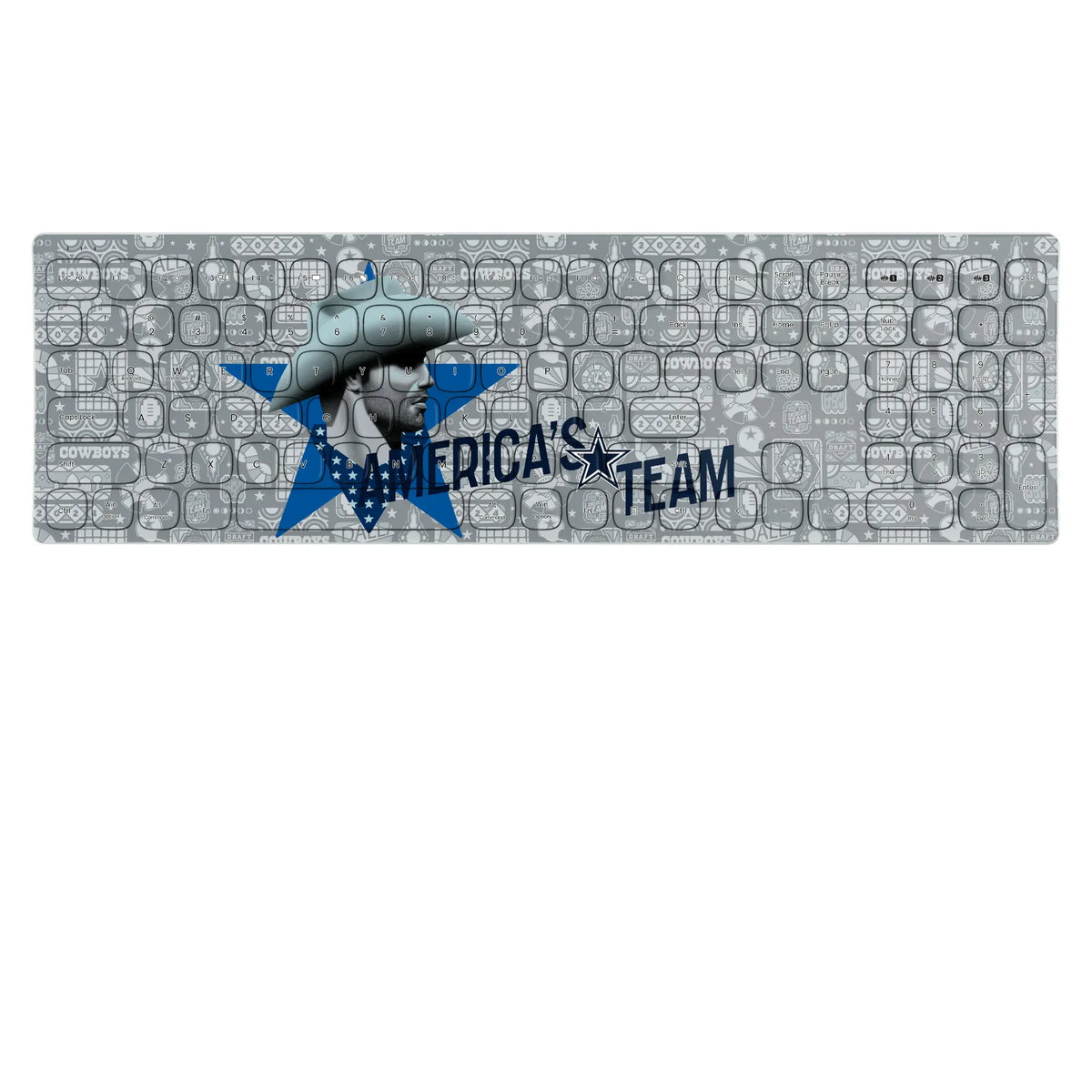 Dallas Cowboys Deco KKB605 Curved Wireless Keyboard