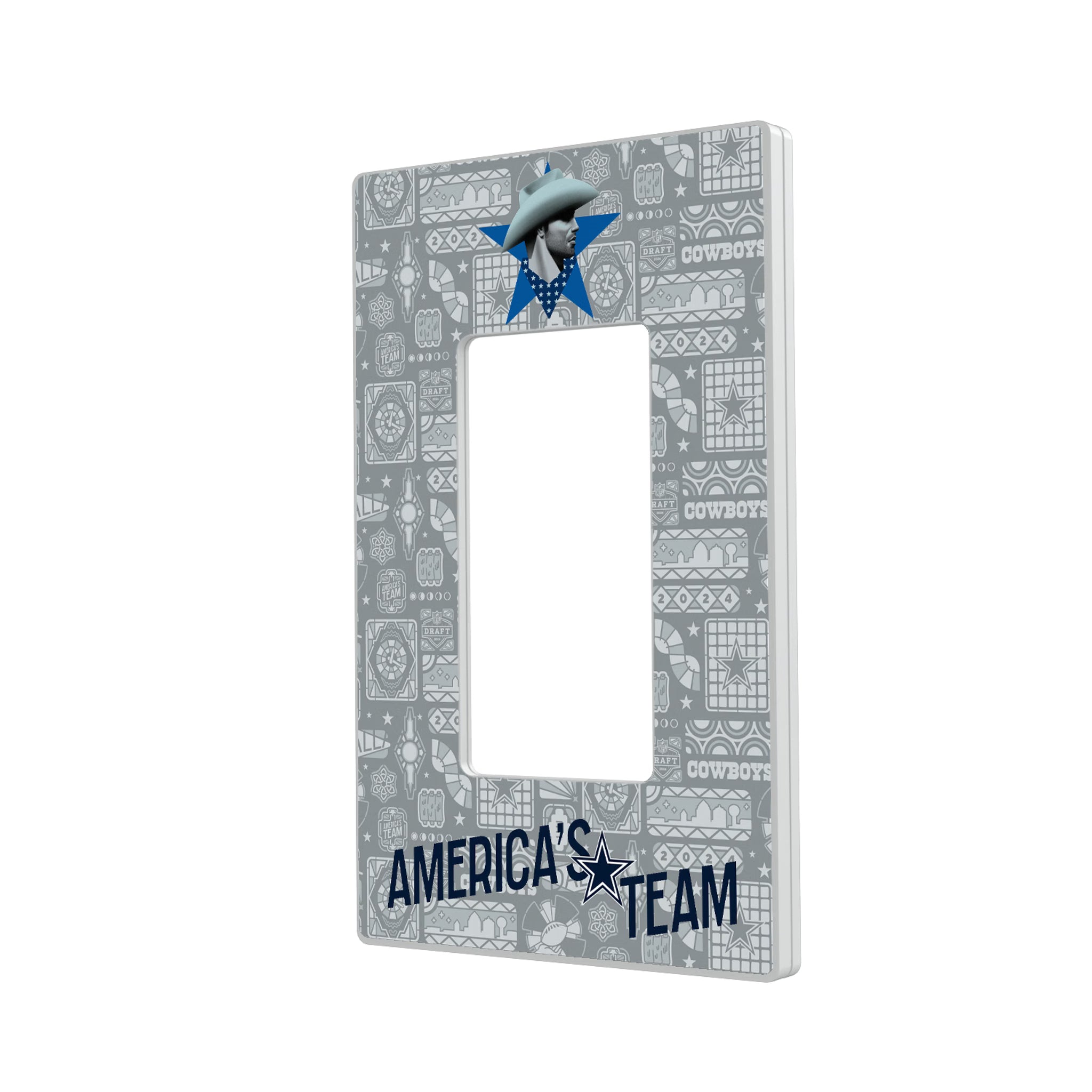 Dallas Cowboys Deco Hidden-Screw Light Switch Plate#Style_Single Rocker