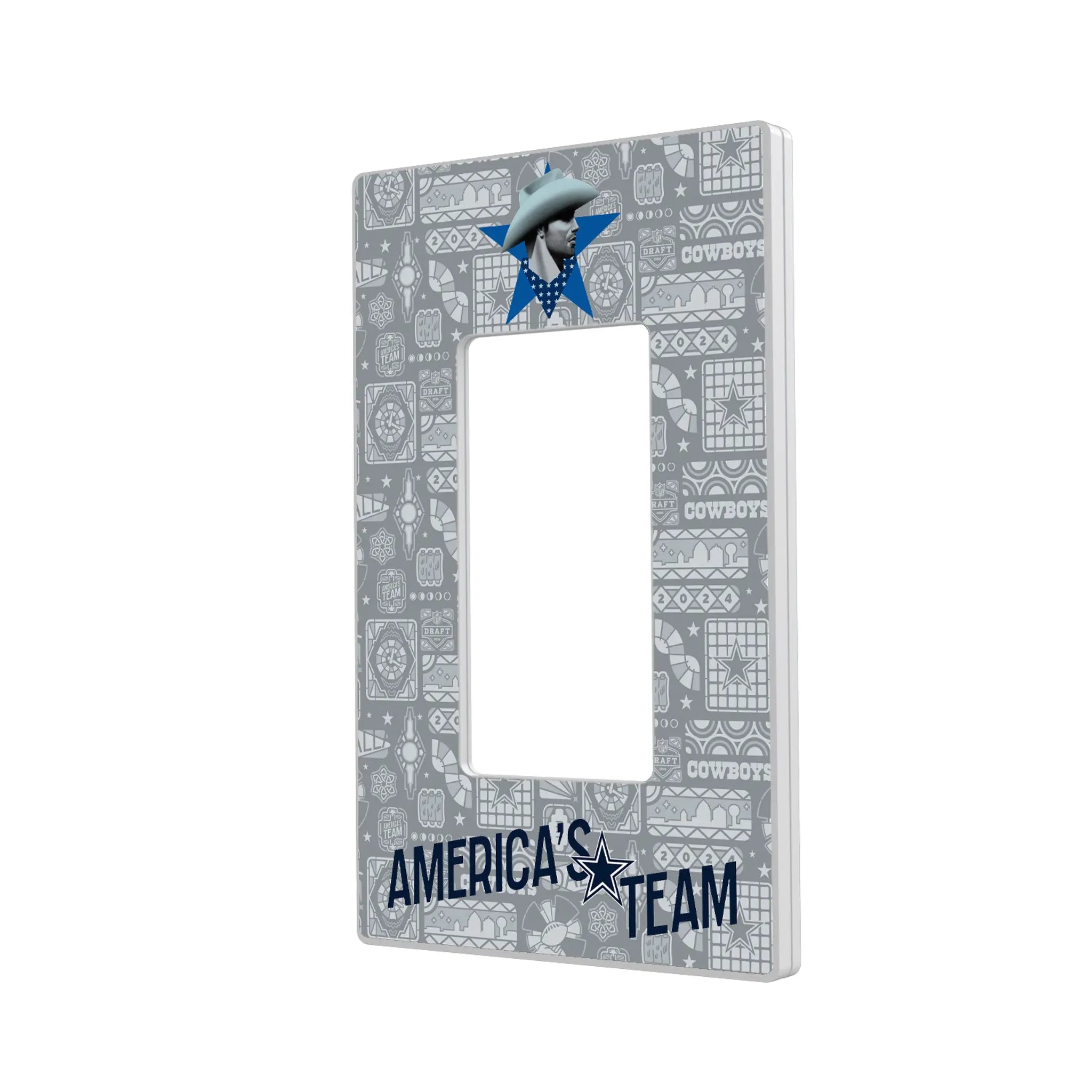 Dallas Cowboys Deco Hidden-Screw Light Switch Plate#Style_Single Rocker