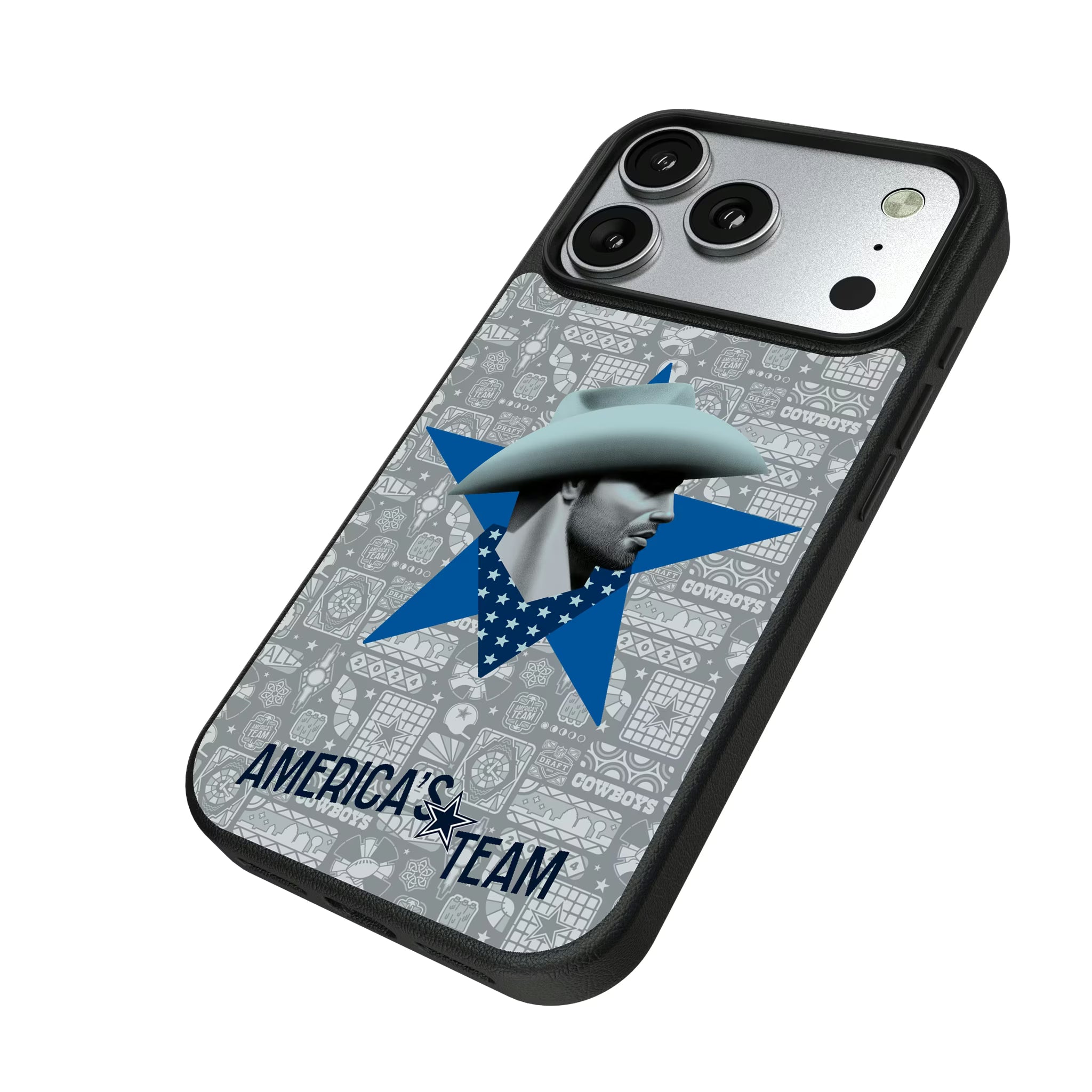 Dallas Cowboys Deco iPhone MagSafe Compatible Phone Case for Apple iPhone - Isometric View#Device_iPhone 17 Pro