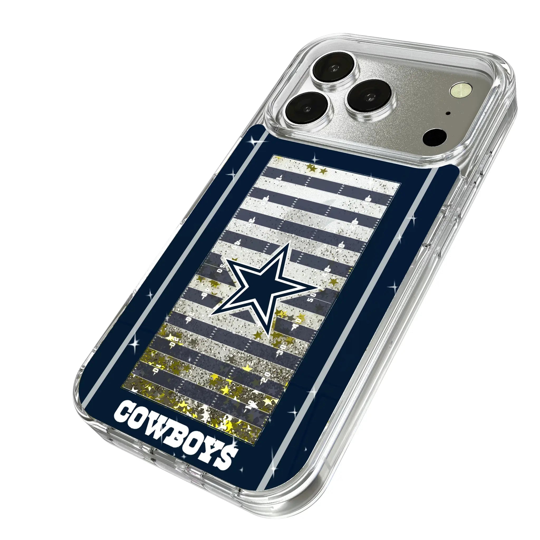 Dallas Cowboys Field iPhone Glitter Phone Case for Apple iPhone - Isometric View