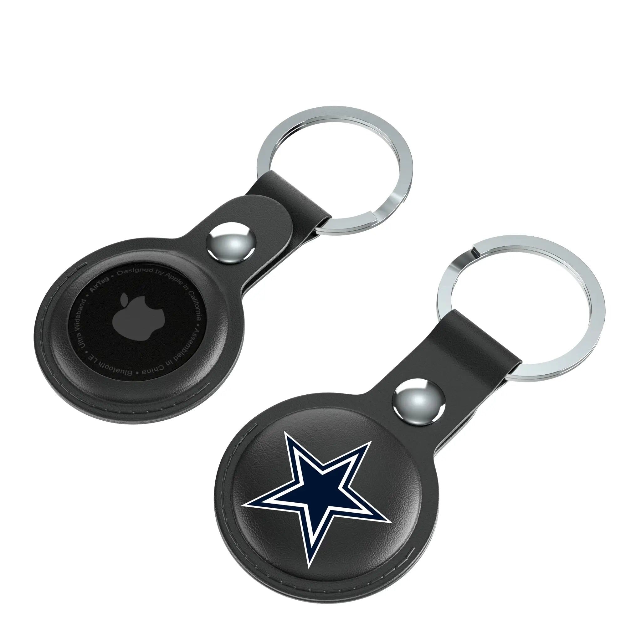 Dallas Cowboys Insignia AirTag Black Airtag Holder 2-Pack - Isometric View