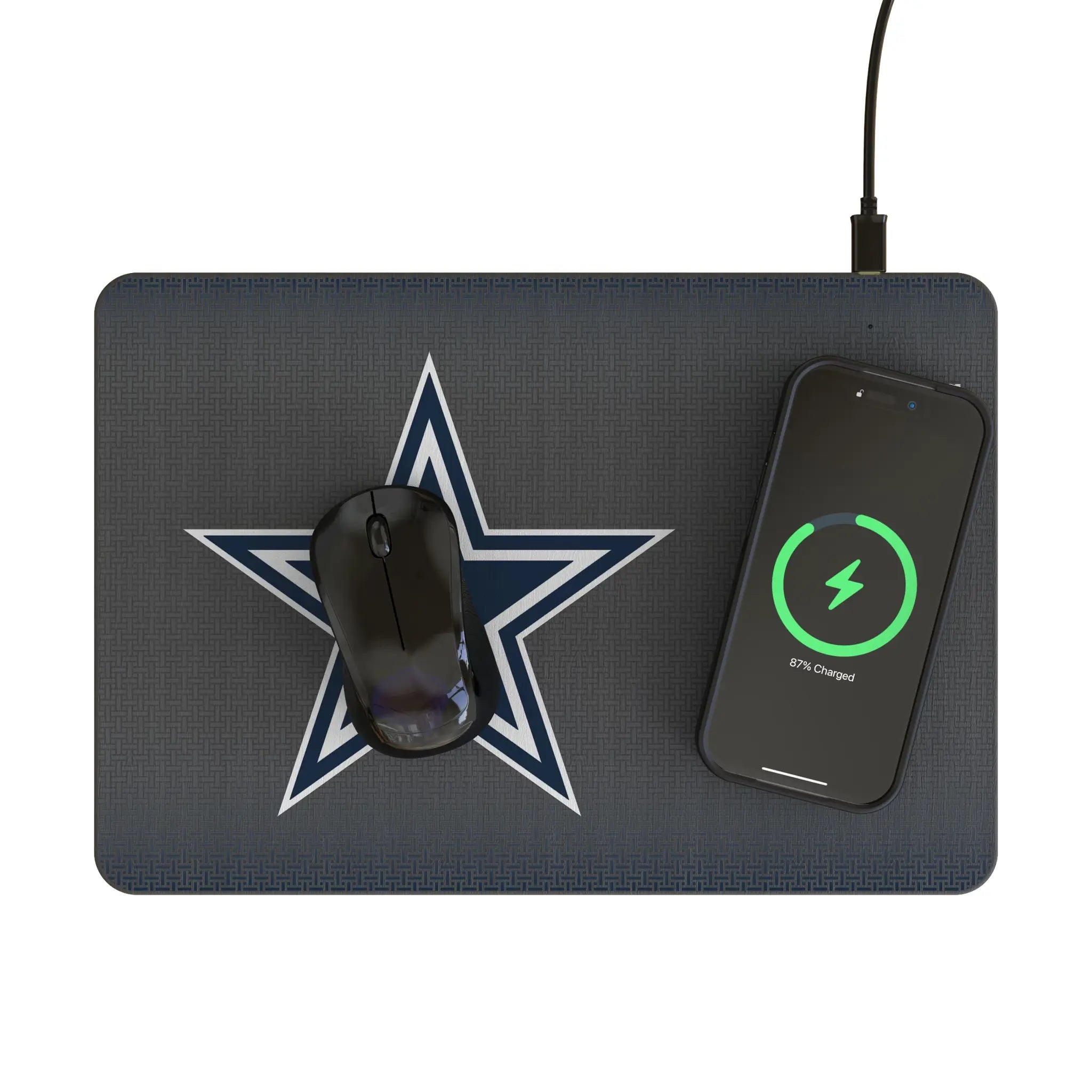 Dallas Cowboys Linen 15-Watt Wireless Charger and Mouse Pad - Lifestyle