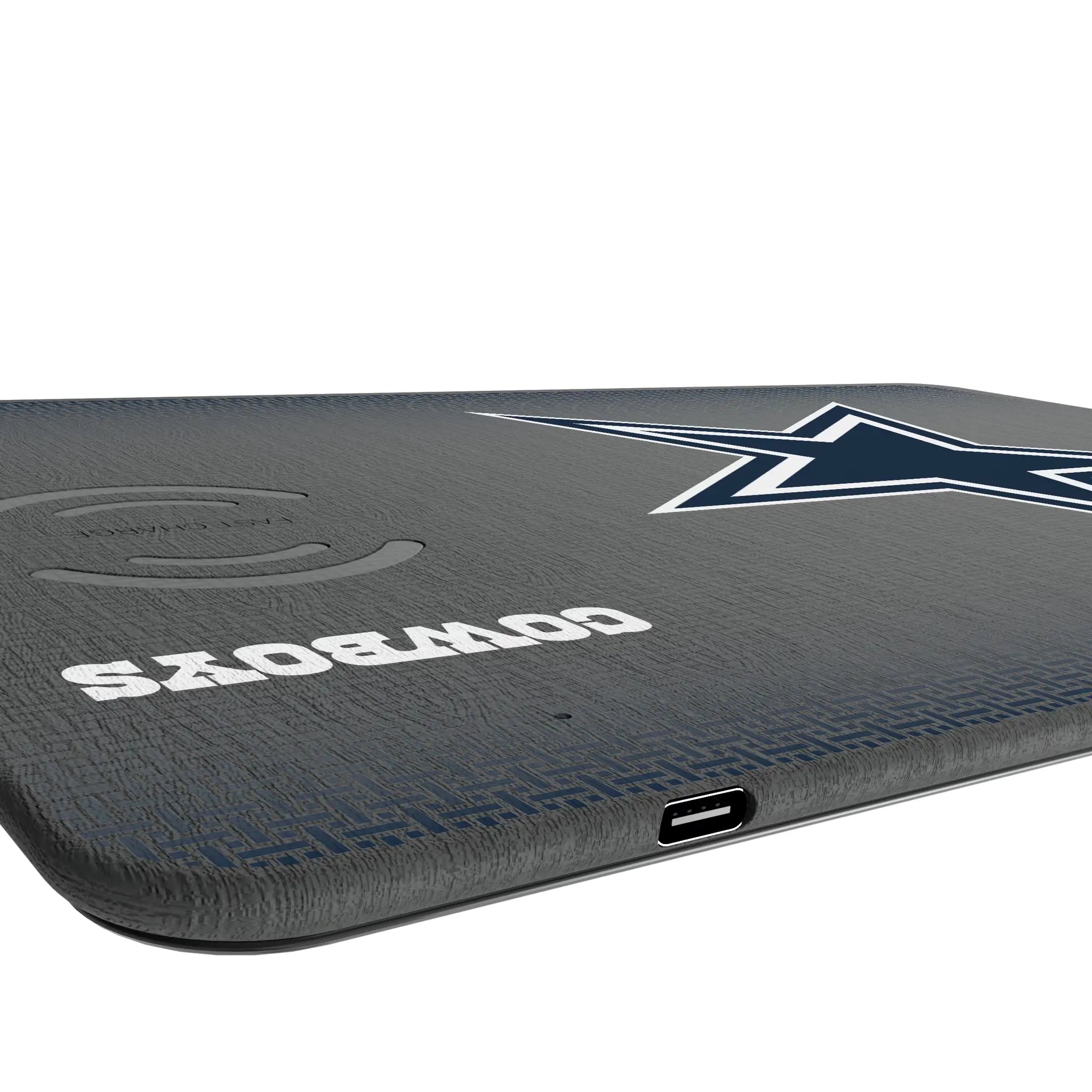 Dallas Cowboys Linen 15-Watt Wireless Charger and Mouse Pad