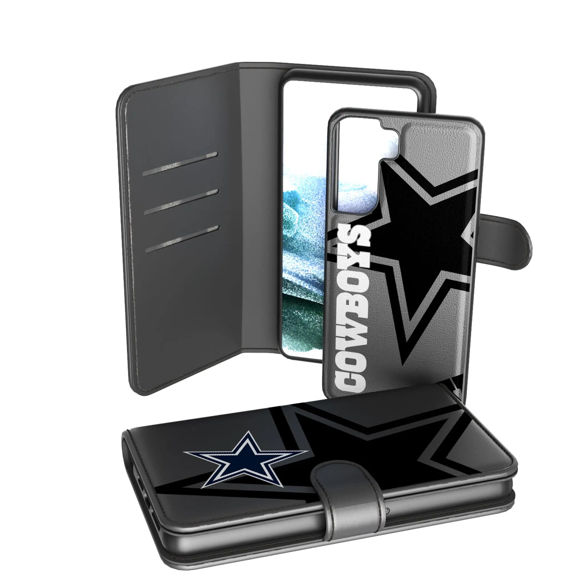 Dallas Cowboys Monocolor Tilt Galaxy Wallet Phone Case for Samsung Galaxy