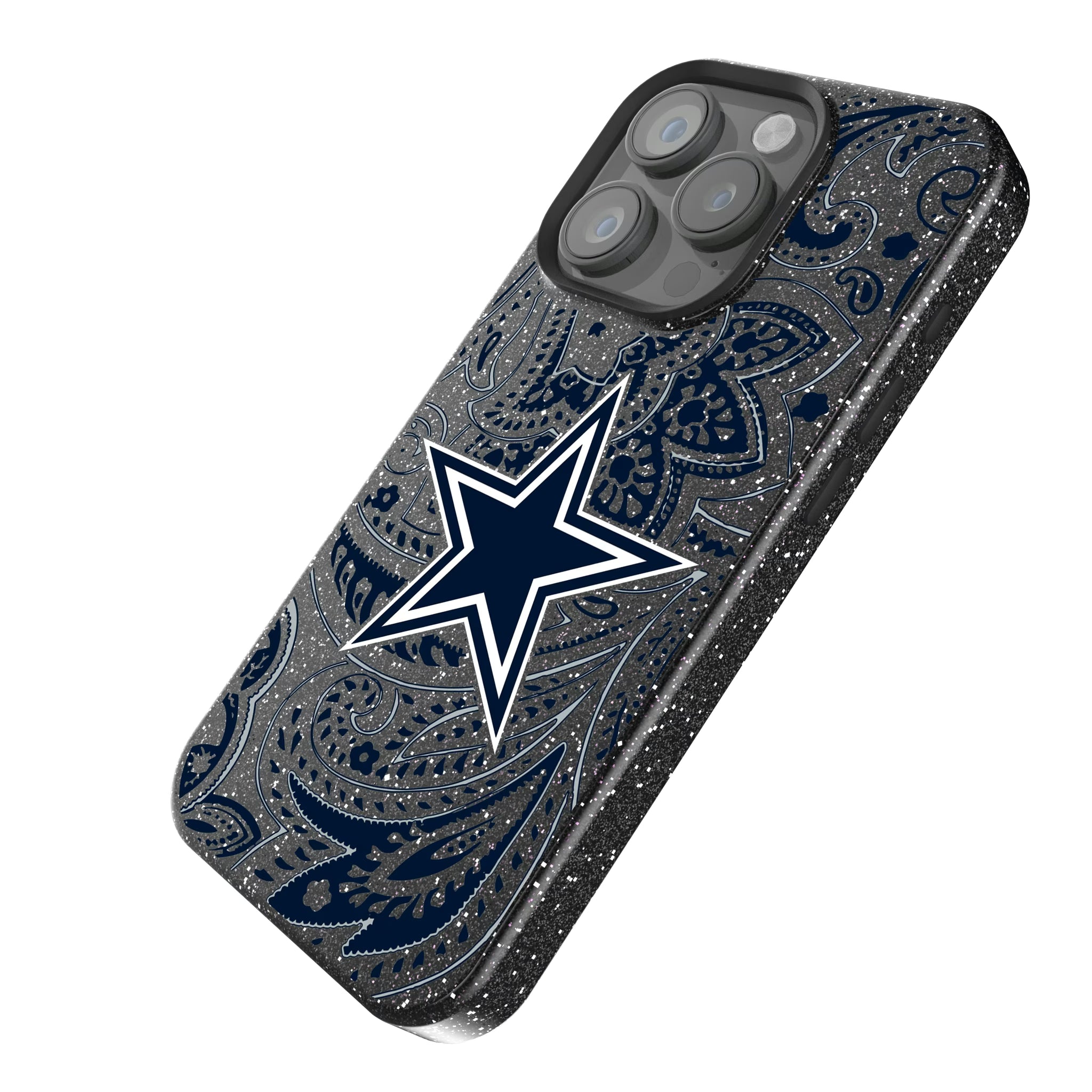 Dallas Cowboys Paisley iPhone Bling Phone Case for Apple iPhone - Isometric View