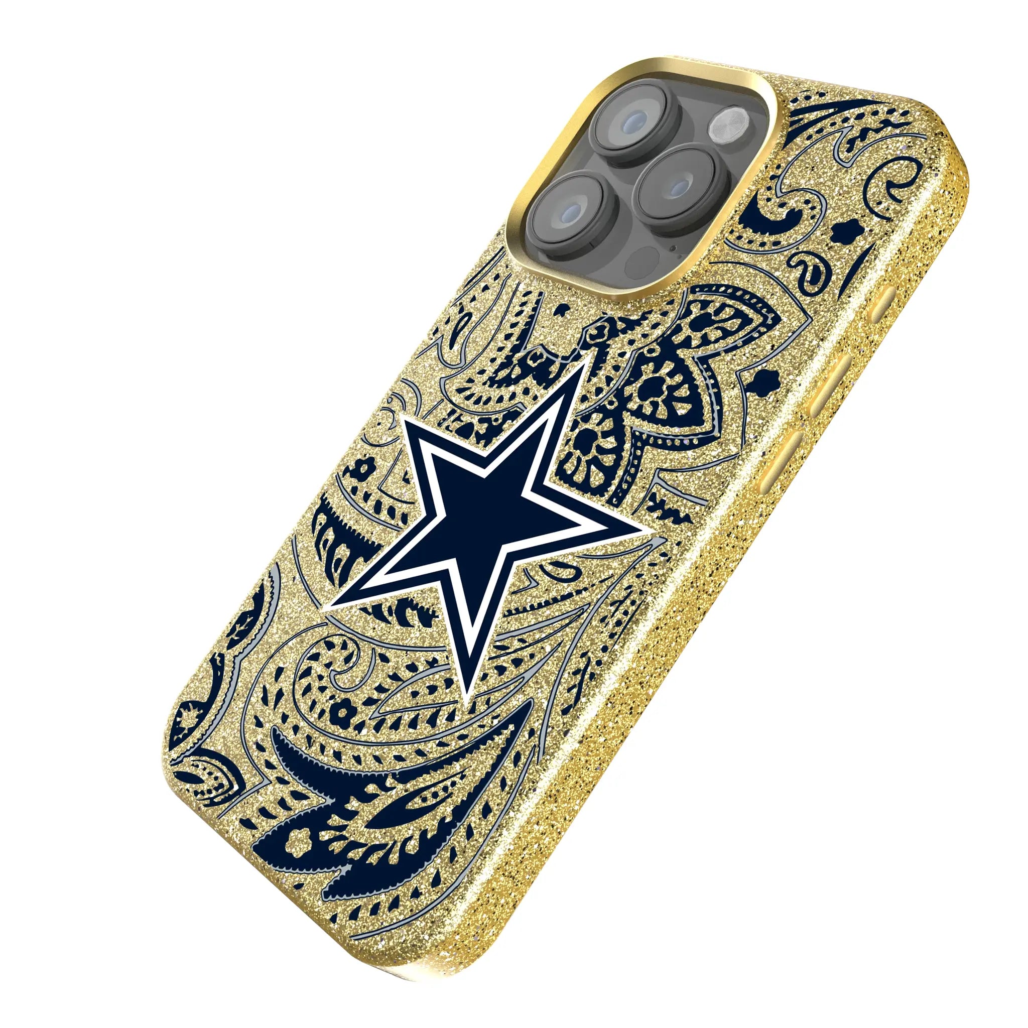 Dallas Cowboys Paisley iPhone Bling Phone Case for Apple iPhone - Isometric View