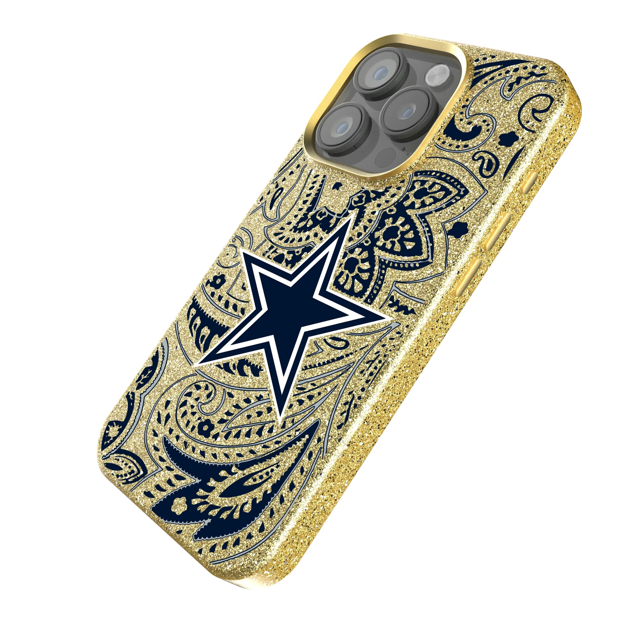 Dallas Cowboys Paisley iPhone Bling Phone Case for Apple iPhone - Isometric View