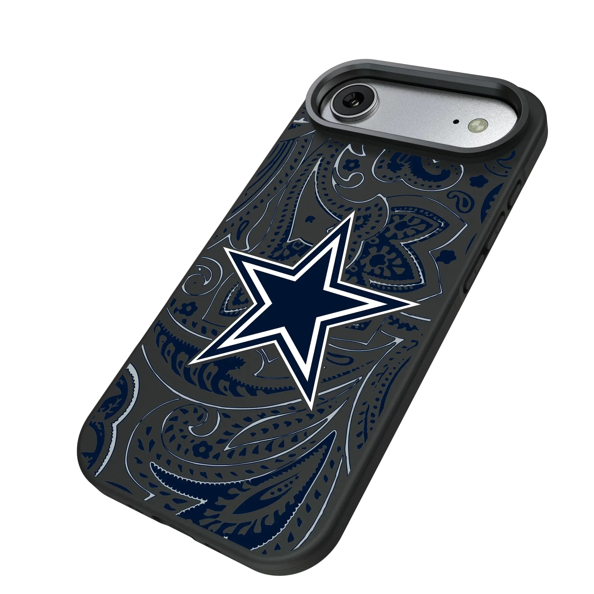Dallas Cowboys Paisley iPhone Bump Phone Case for Apple iPhone - Isometric View#Device_iPhone Air