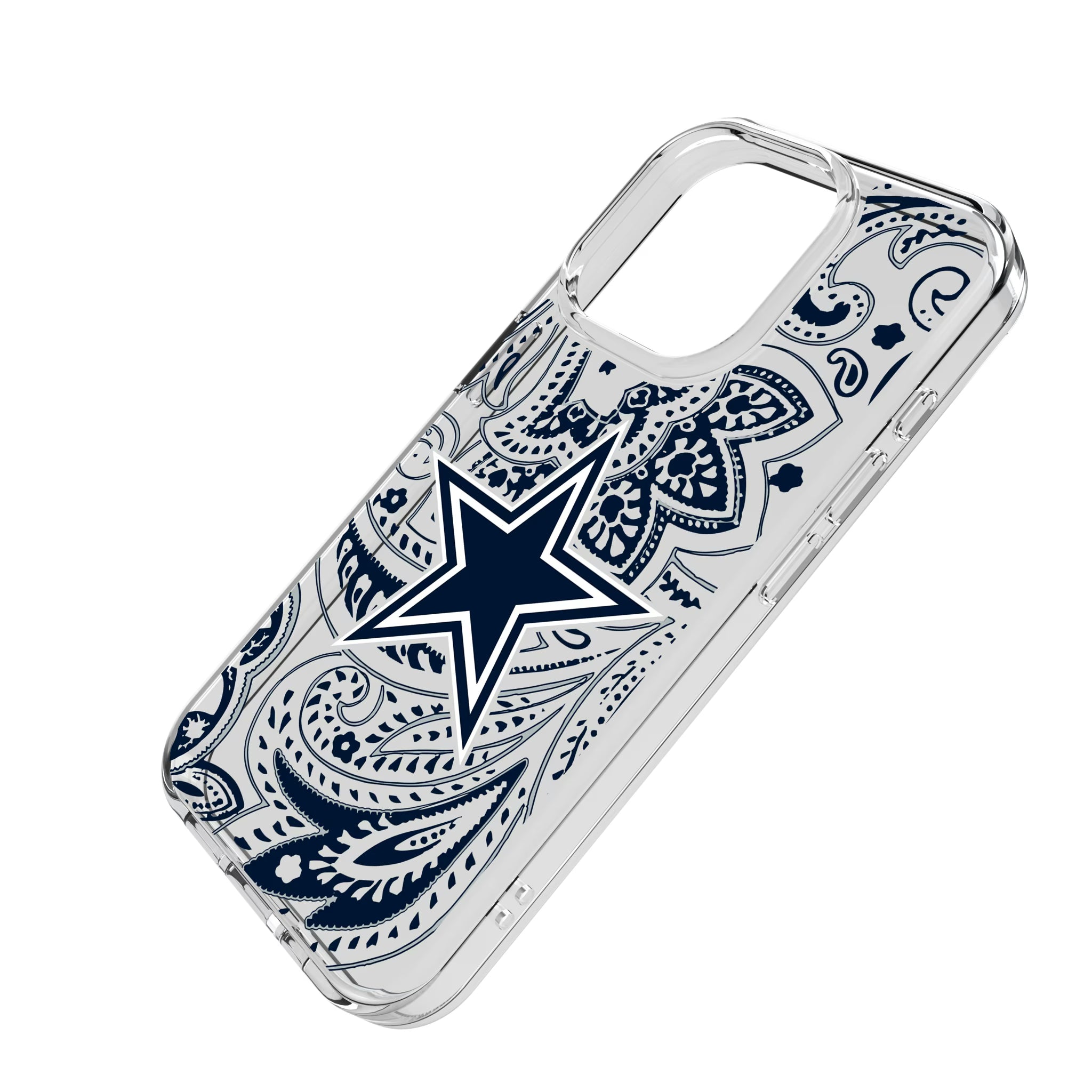 Dallas Cowboys Paisley iPhone Clear Phone Case for Apple iPhone - Isometric View