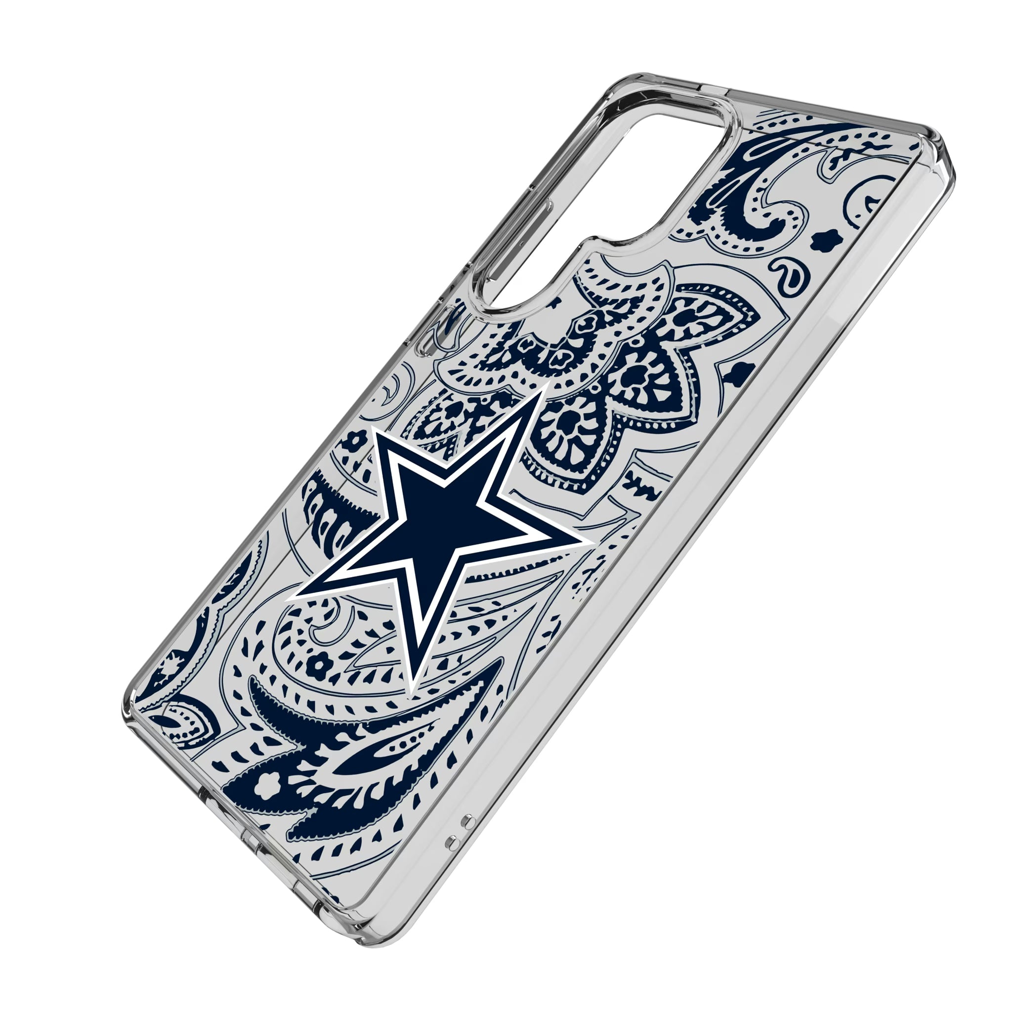 Dallas Cowboys Paisley Galaxy Clear Phone Case for Samsung Galaxy - Isometric View