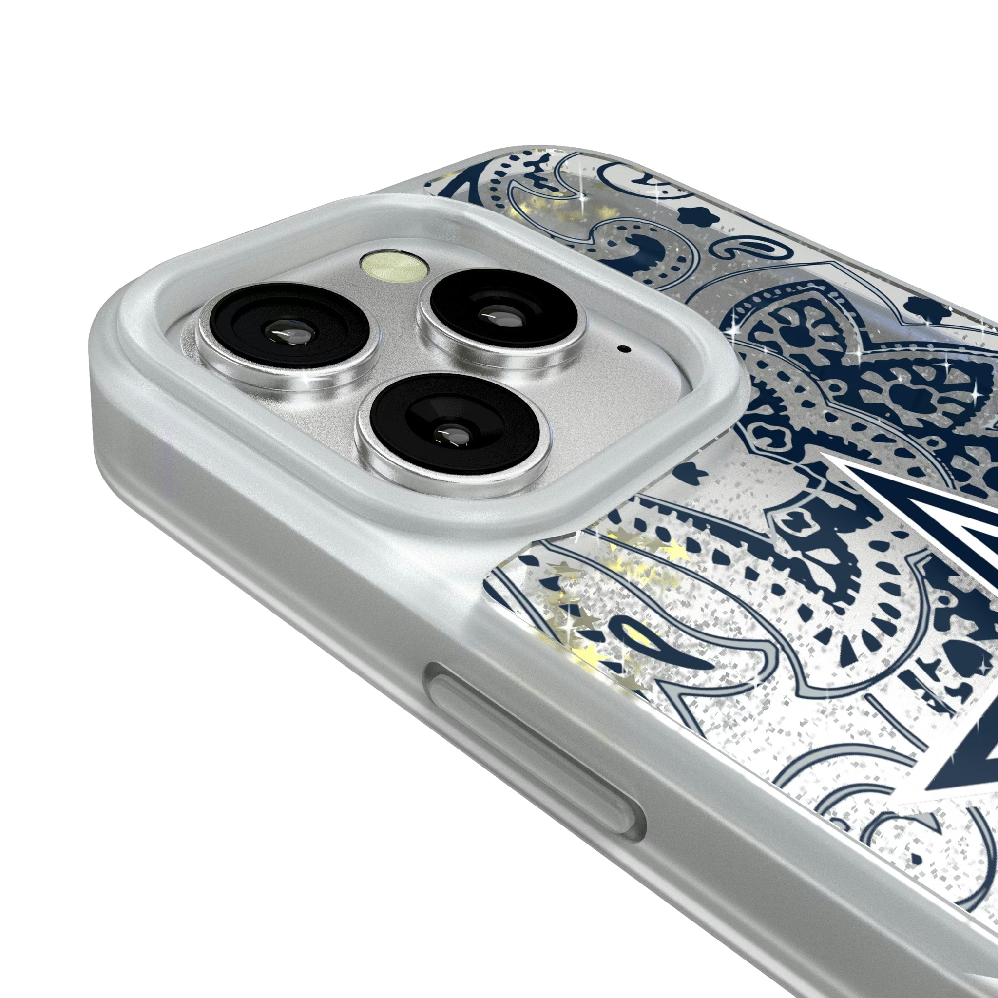 Dallas Cowboys Paisley iPhone Glitter Phone Case for Apple iPhone - Detail#Device_iPhone 16 Pro