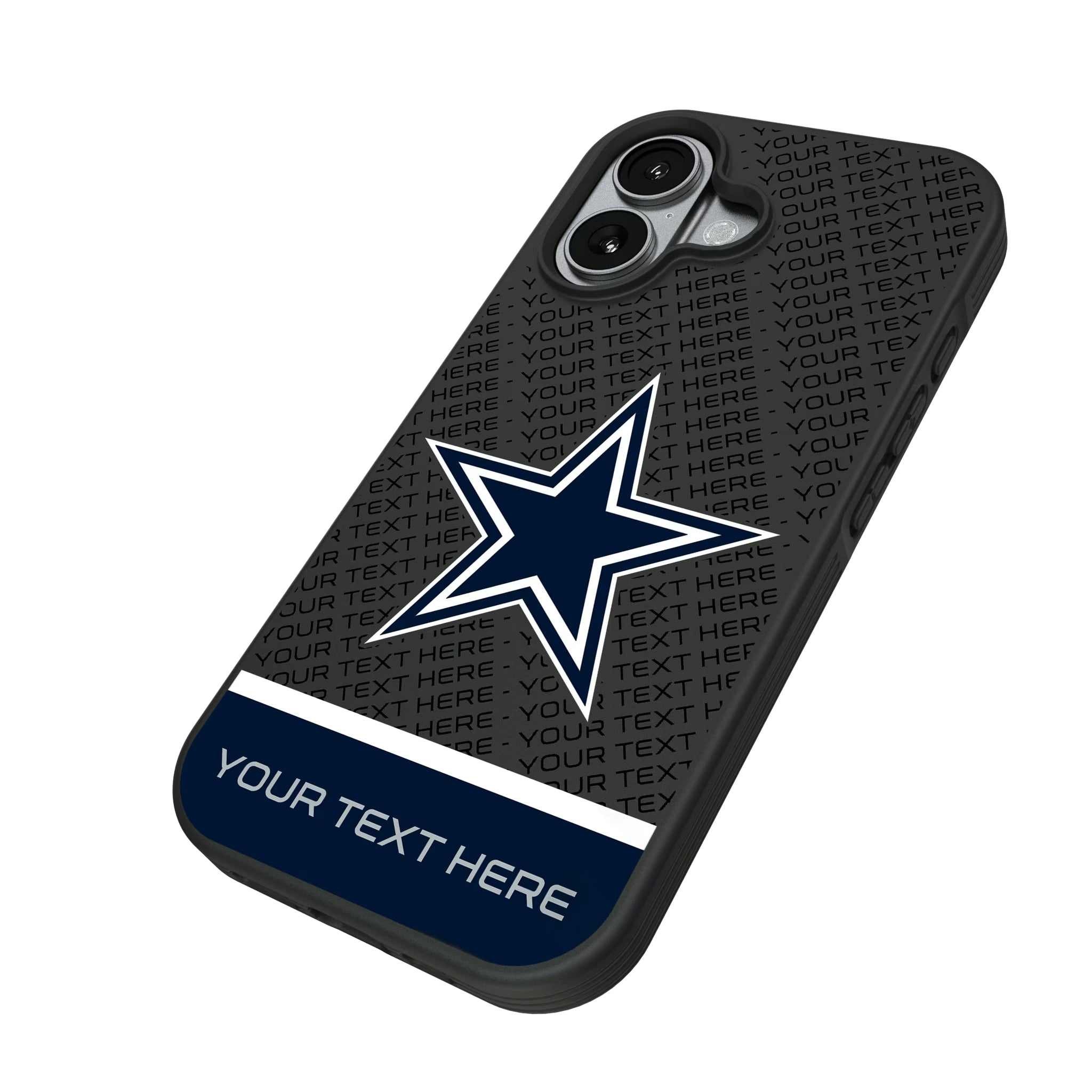 Dallas Cowboys Personalized EndZone Plus iPhone Bump Phone Case for Apple iPhone - Isometric View#Device_iPhone 17
