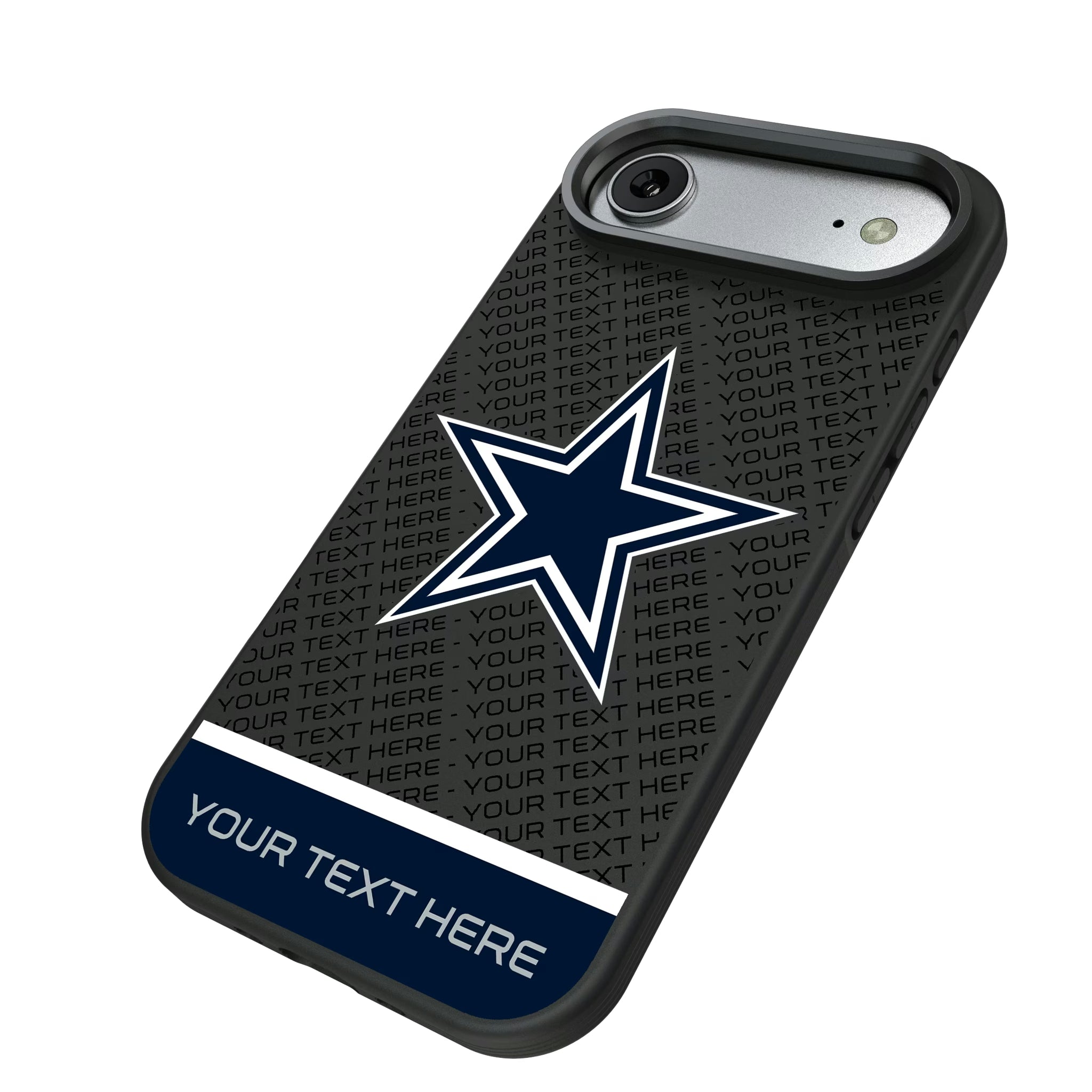 Dallas Cowboys Personalized EndZone Plus iPhone Bump Phone Case for Apple iPhone - Isometric View#Device_iPhone Air
