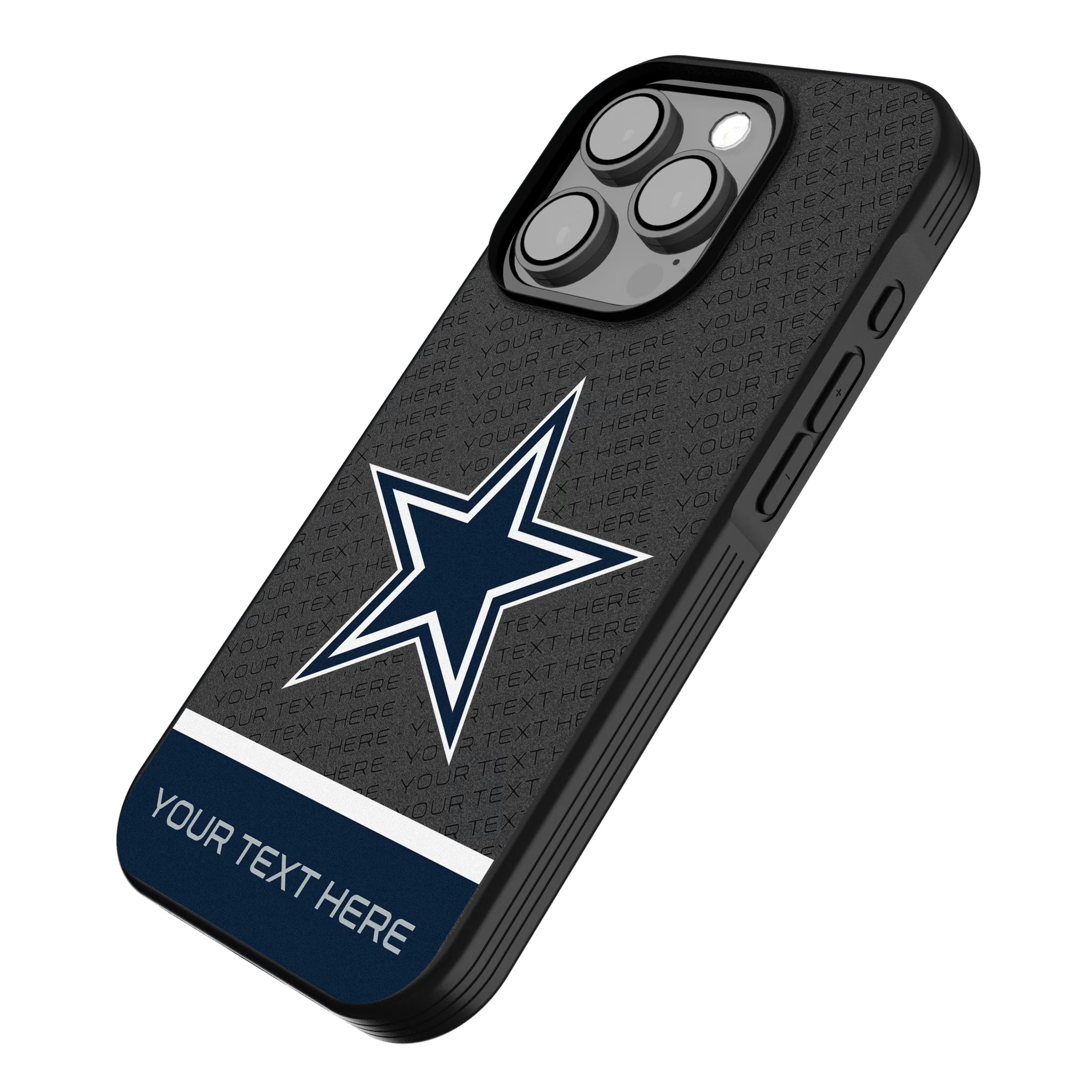 Dallas Cowboys Personalized EndZone Plus iPhone Bump Phone Case for Apple iPhone - Isometric View