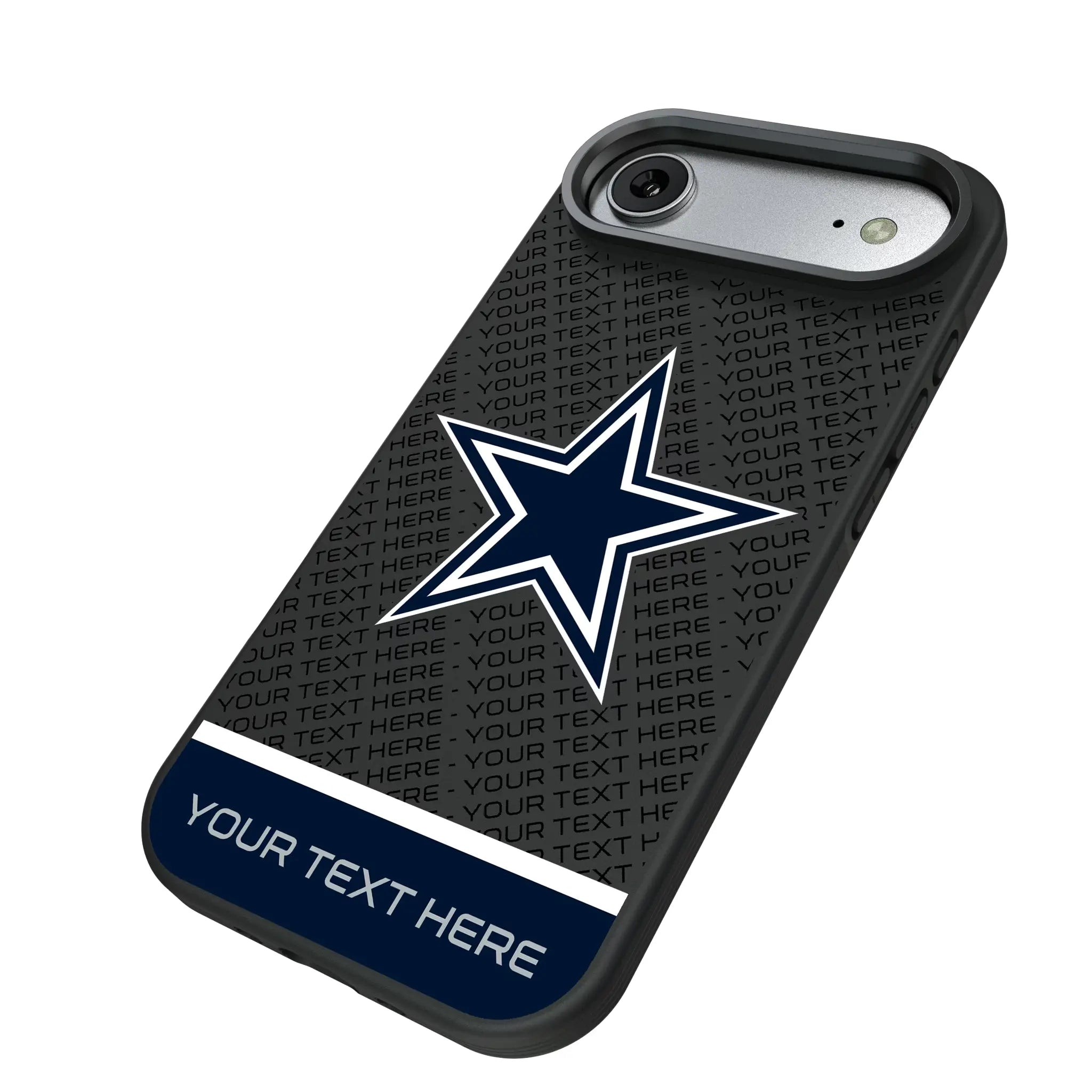 Dallas Cowboys Personalized EndZone Plus iPhone Bump Phone Case for Apple iPhone - Isometric View#Device_iPhone Air