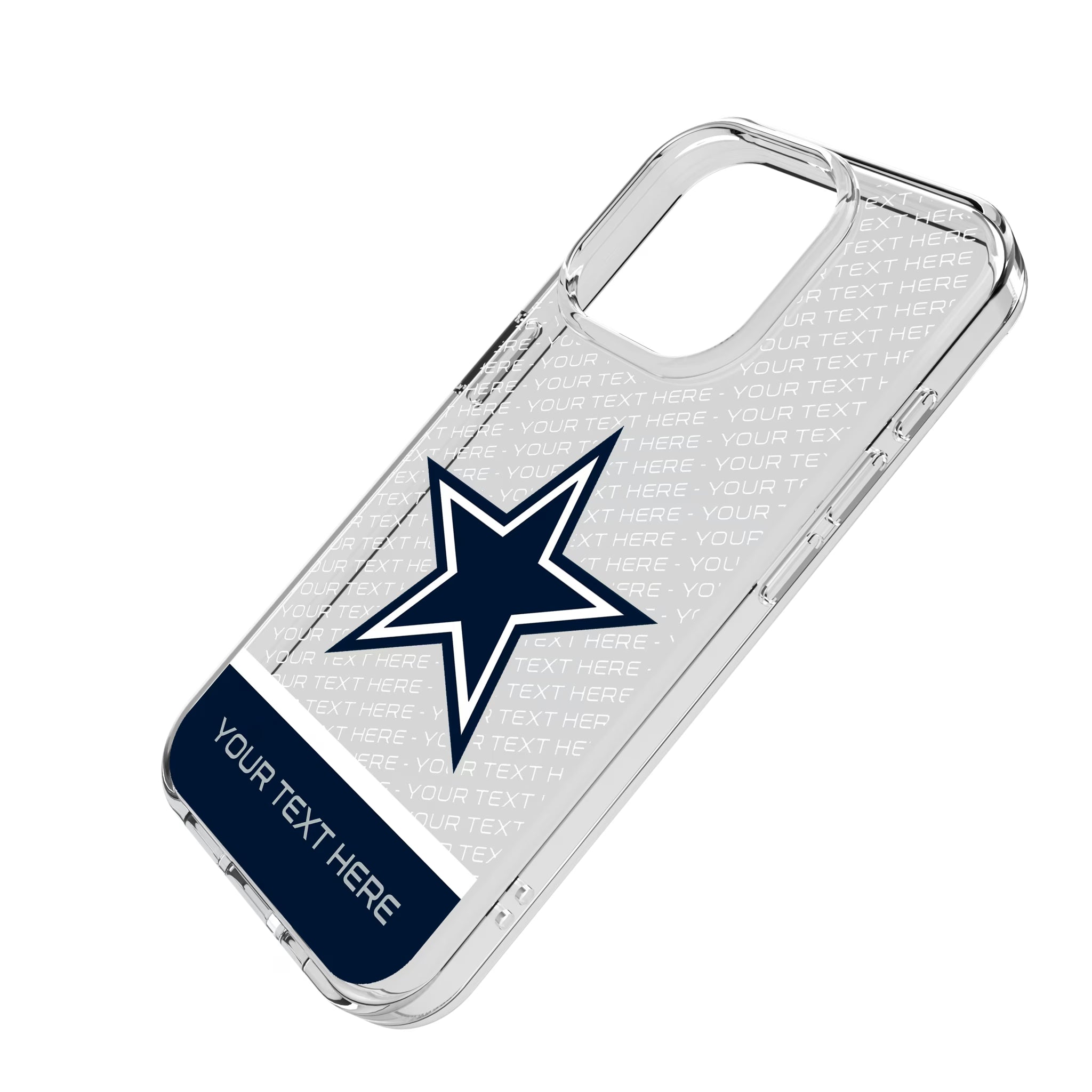 Dallas Cowboys Personalized EndZone Plus iPhone Clear Phone Case for Apple iPhone - Isometric View