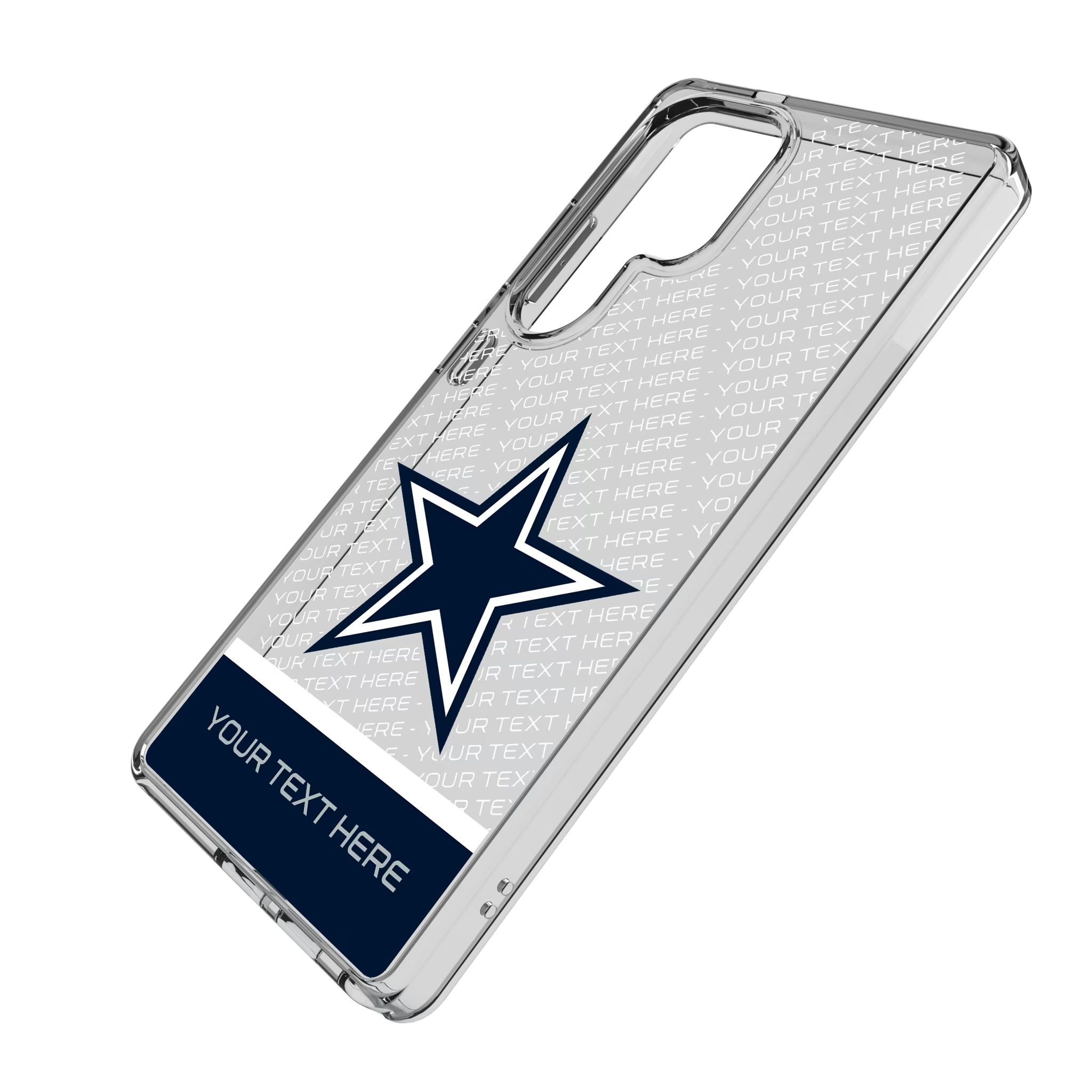 Dallas Cowboys Personalized EndZone Plus Galaxy Clear Phone Case for Samsung Galaxy - Isometric View