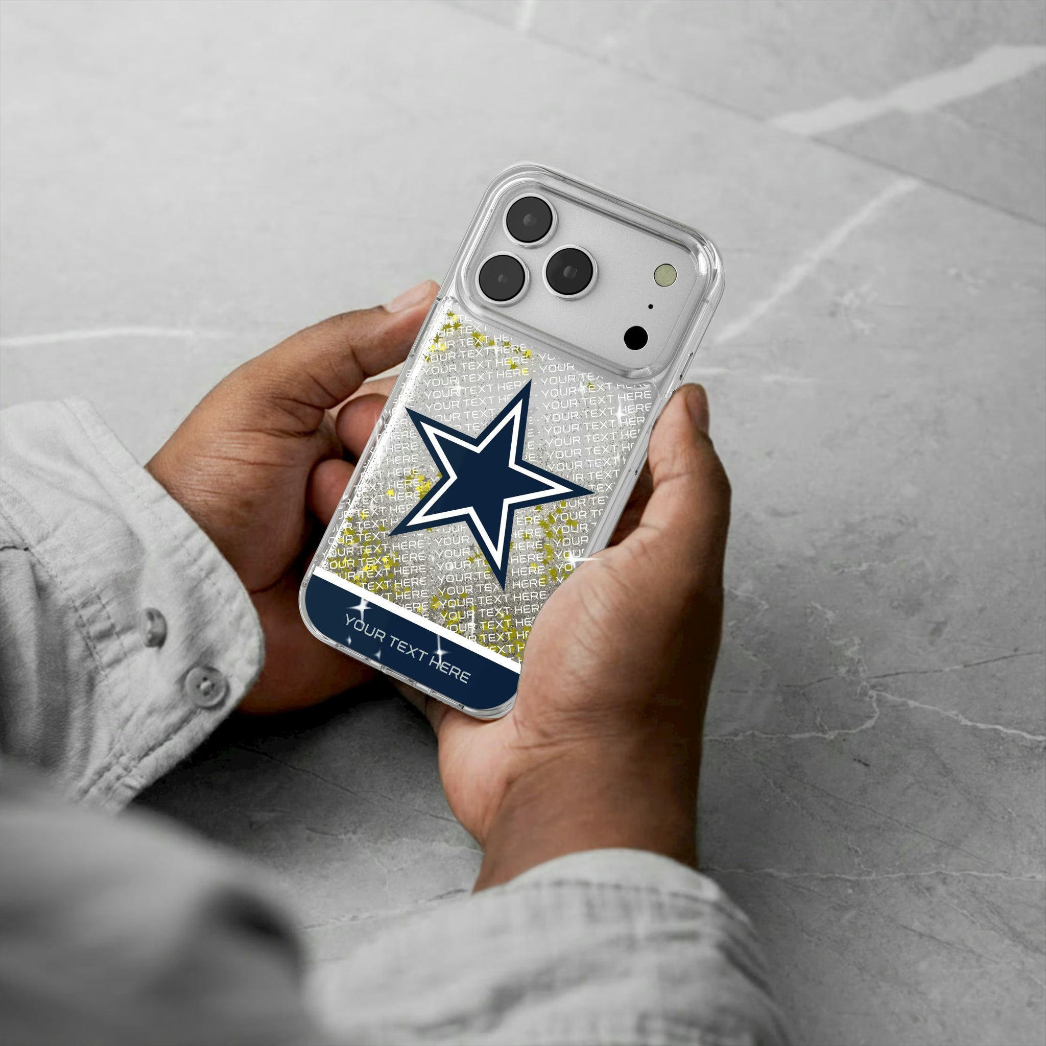 Dallas Cowboys Personalized EndZone Plus iPhone Glitter Phone Case for Apple iPhone - Lifestyle