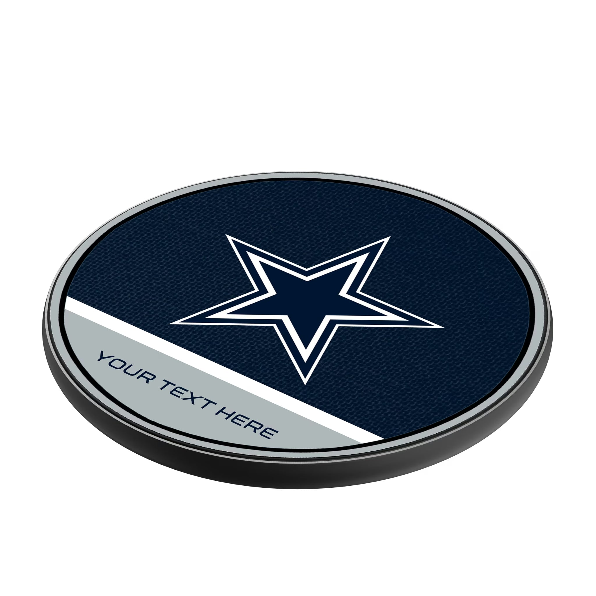 Dallas Cowboys Personalized Endzone Solid 15-Watt Wireless Charger - Isometric View
