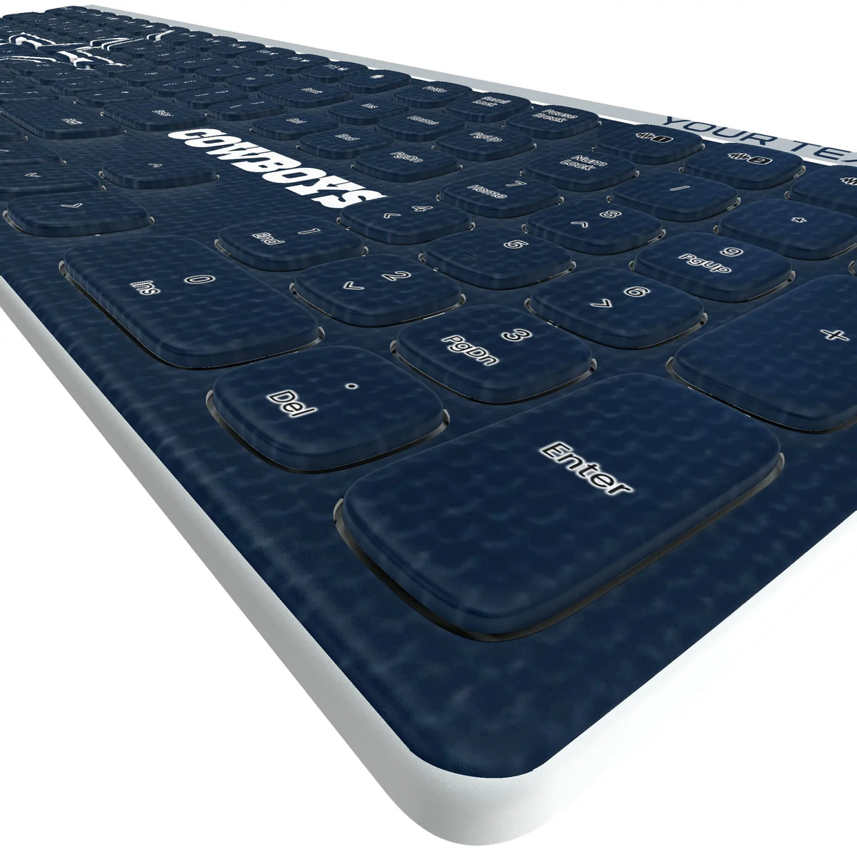 Dallas Cowboys Personalized Endzone Solid KKB605 Curved Wireless Keyboard - Detail