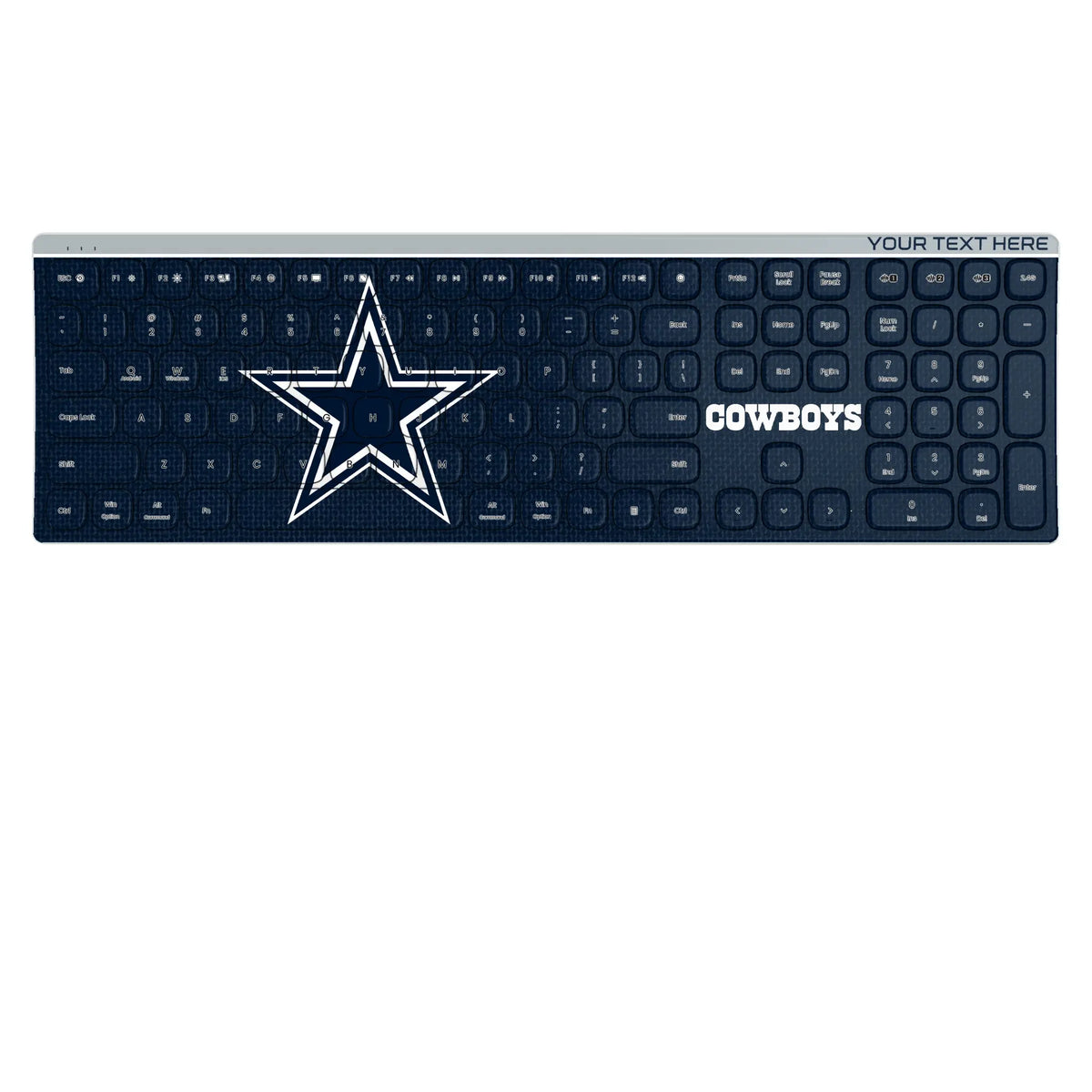 Dallas Cowboys Personalized Endzone Solid KKB605 Curved Wireless Keyboard