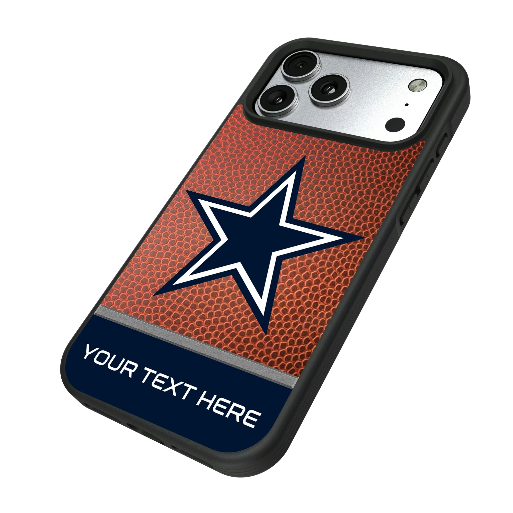 Dallas Cowboys Personalized Football iPhone Bump Phone Case for Apple iPhone - Isometric View#Device_iPhone 17 Pro Max