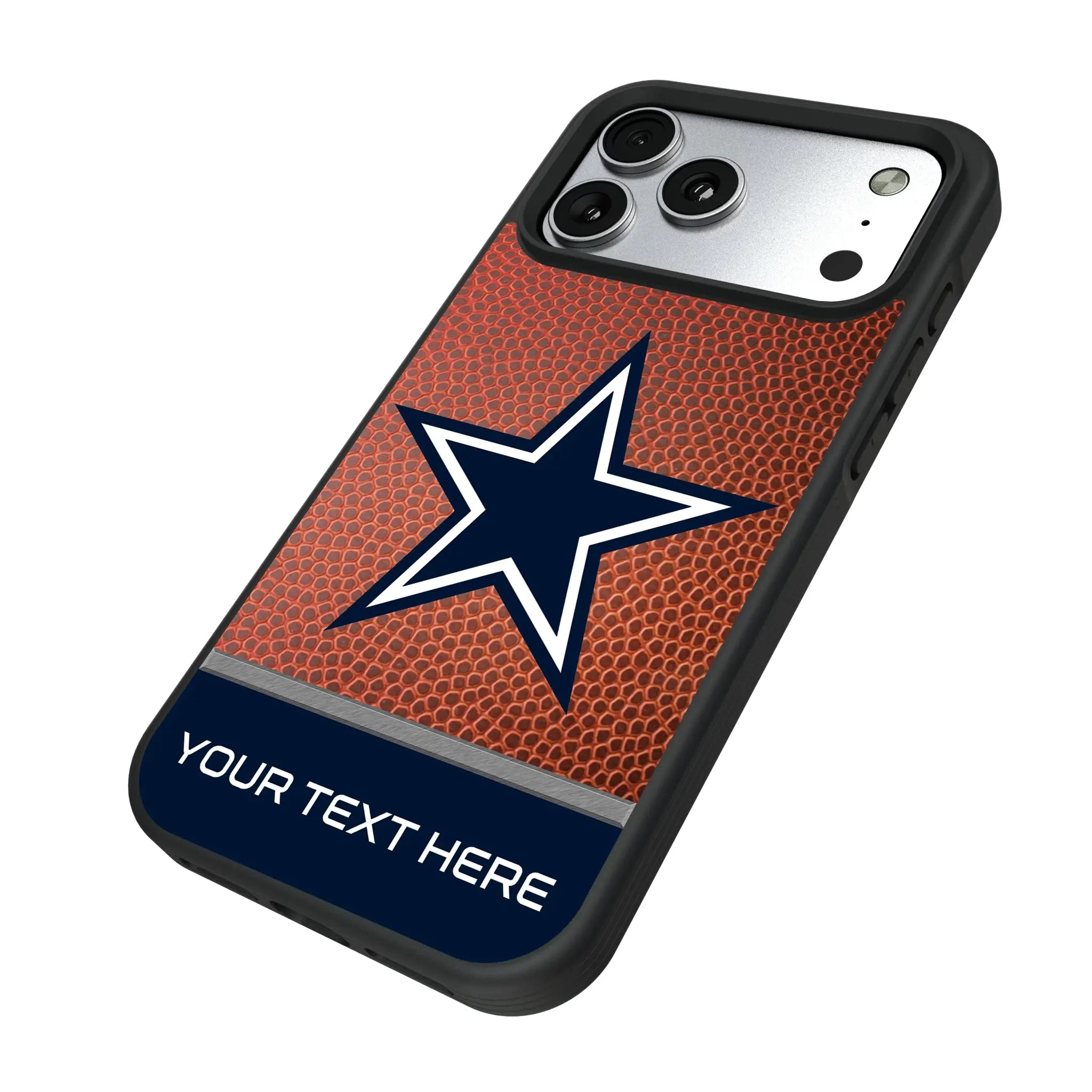 Dallas Cowboys Personalized Football iPhone Bump Phone Case for Apple iPhone - Isometric View#Device_iPhone 17 Pro Max