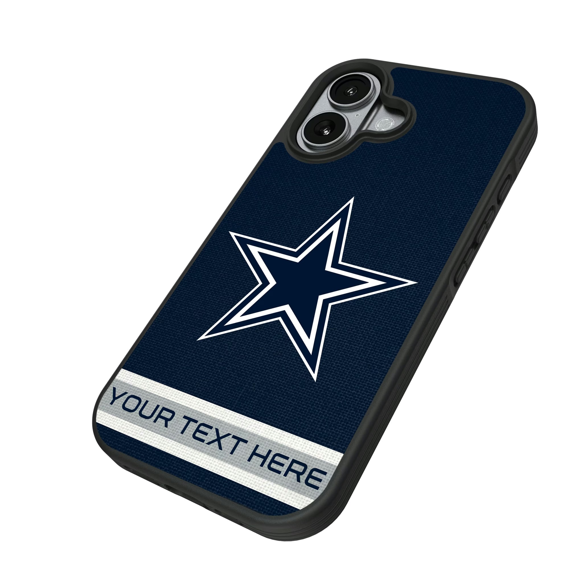 Dallas Cowboys Personalized Stripe iPhone Bump Phone Case for Apple iPhone - Isometric View#Device_iPhone 17