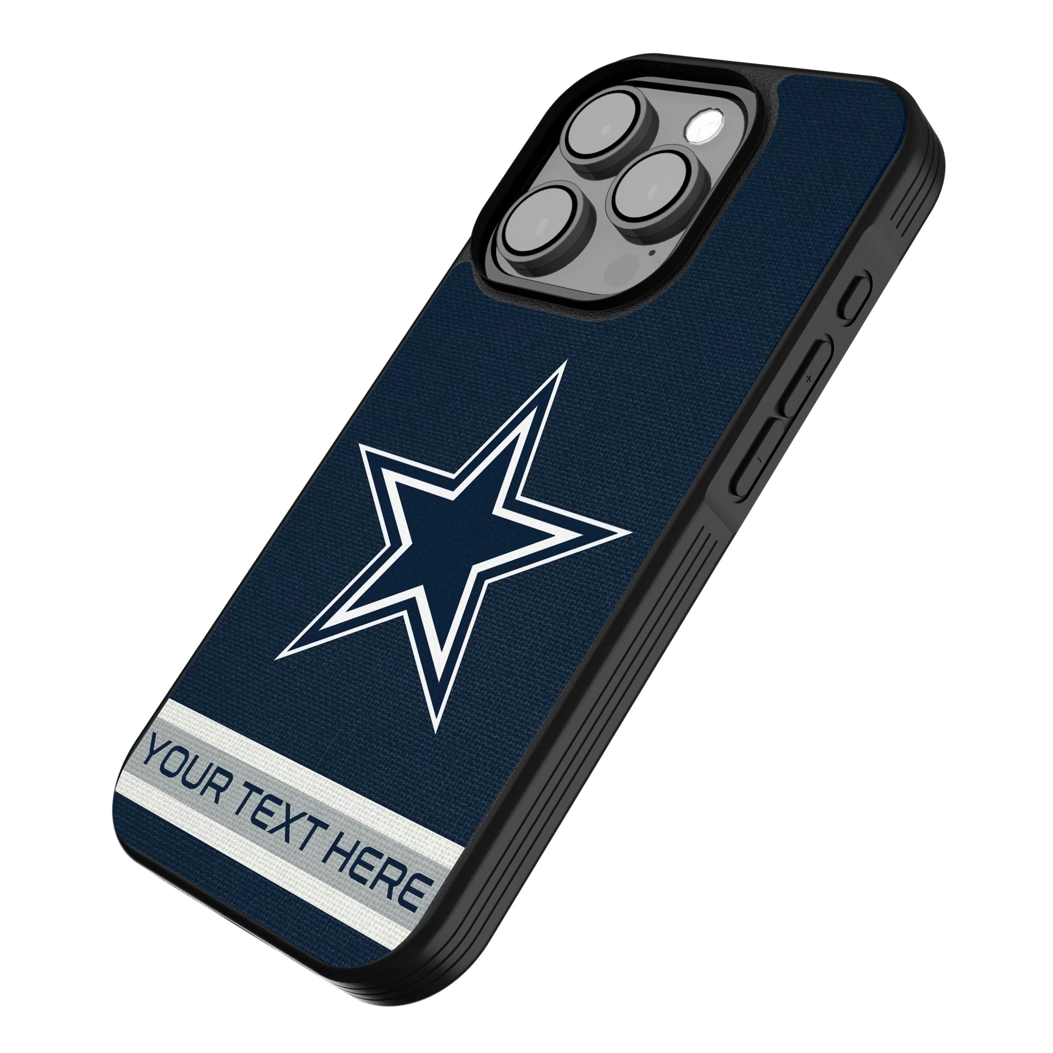 Dallas Cowboys Personalized Stripe iPhone Bump Phone Case for Apple iPhone - Isometric View