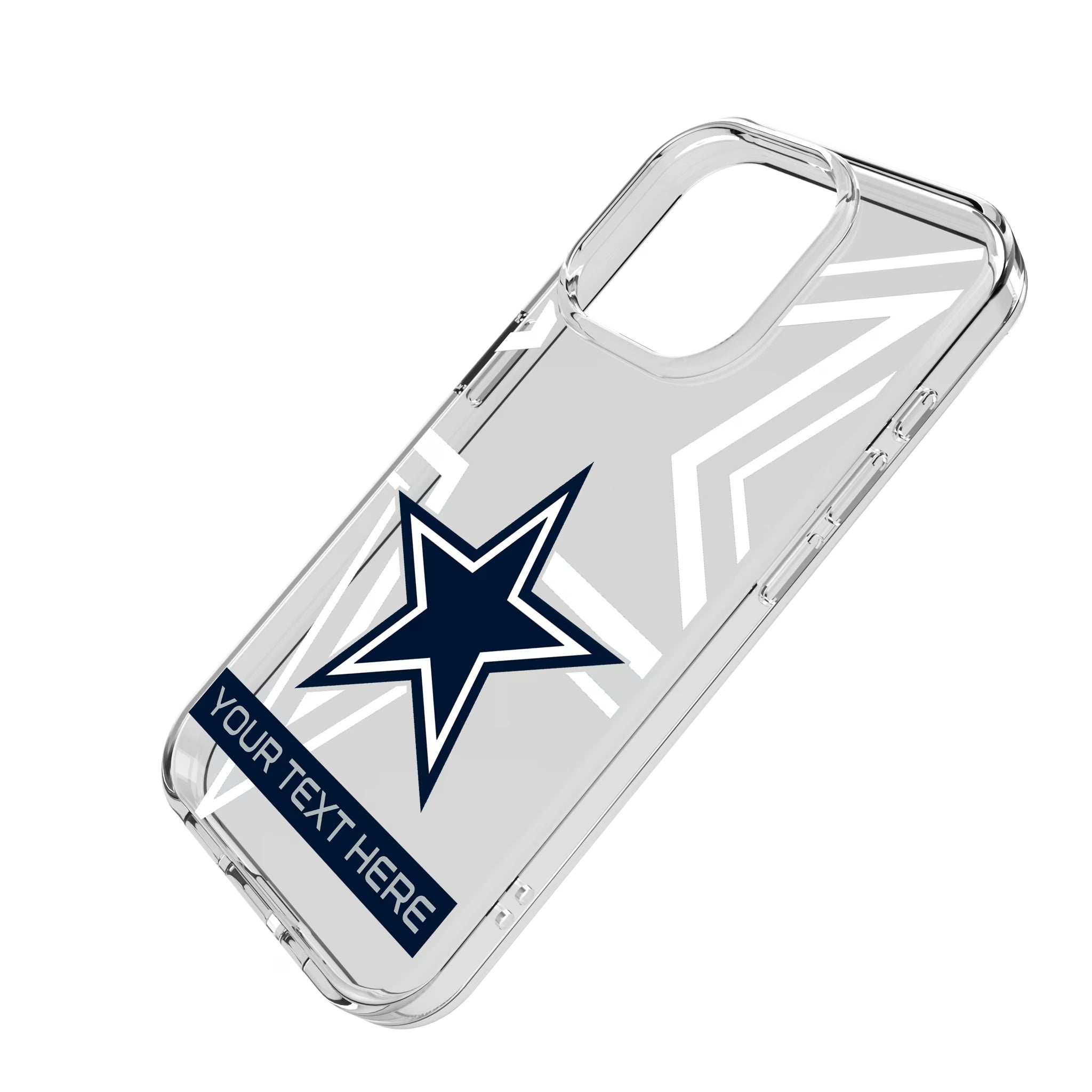 Dallas Cowboys Personalized Tilt iPhone Clear Phone Case for Apple iPhone - Isometric View