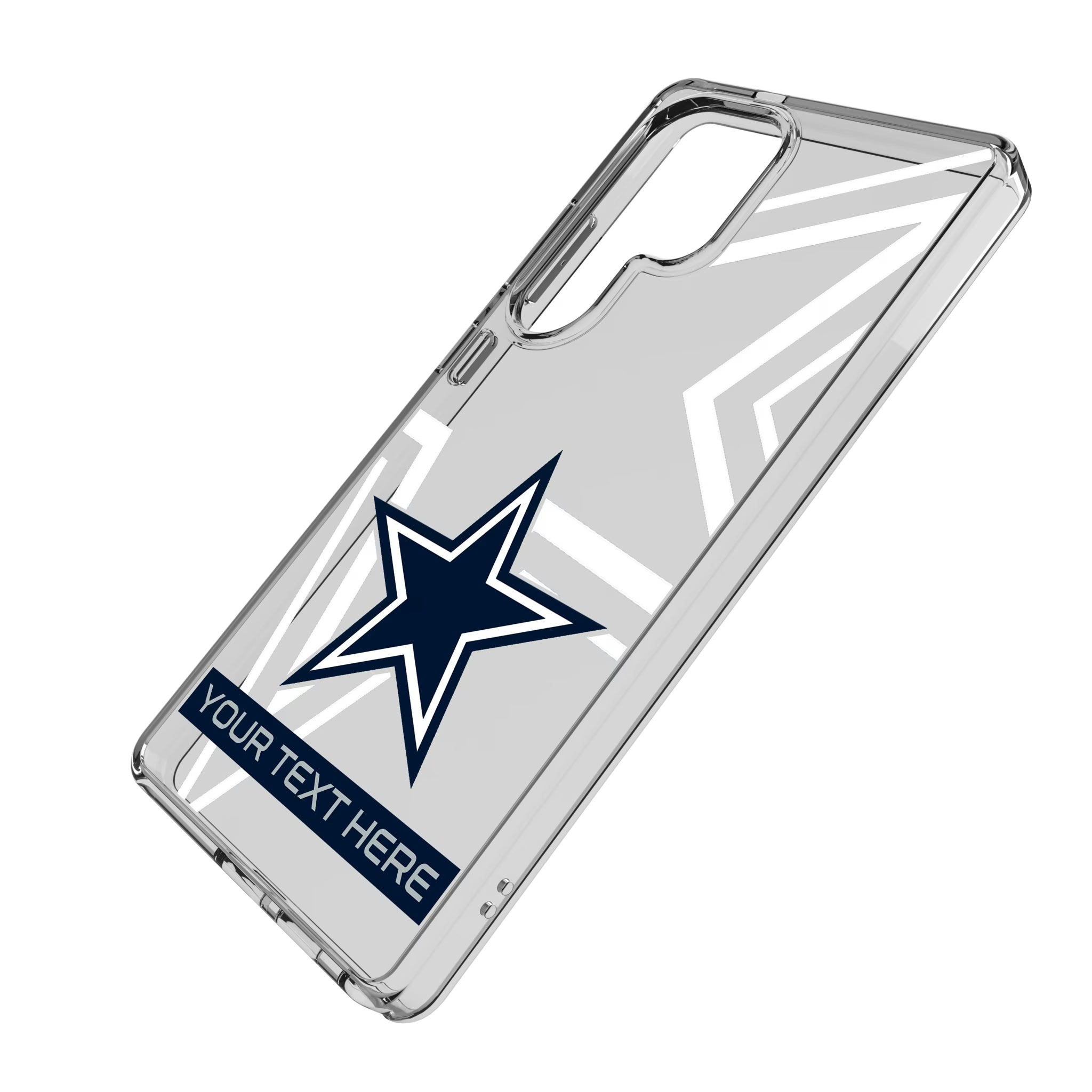 Dallas Cowboys Personalized Tilt Galaxy Clear Phone Case for Samsung Galaxy - Isometric View