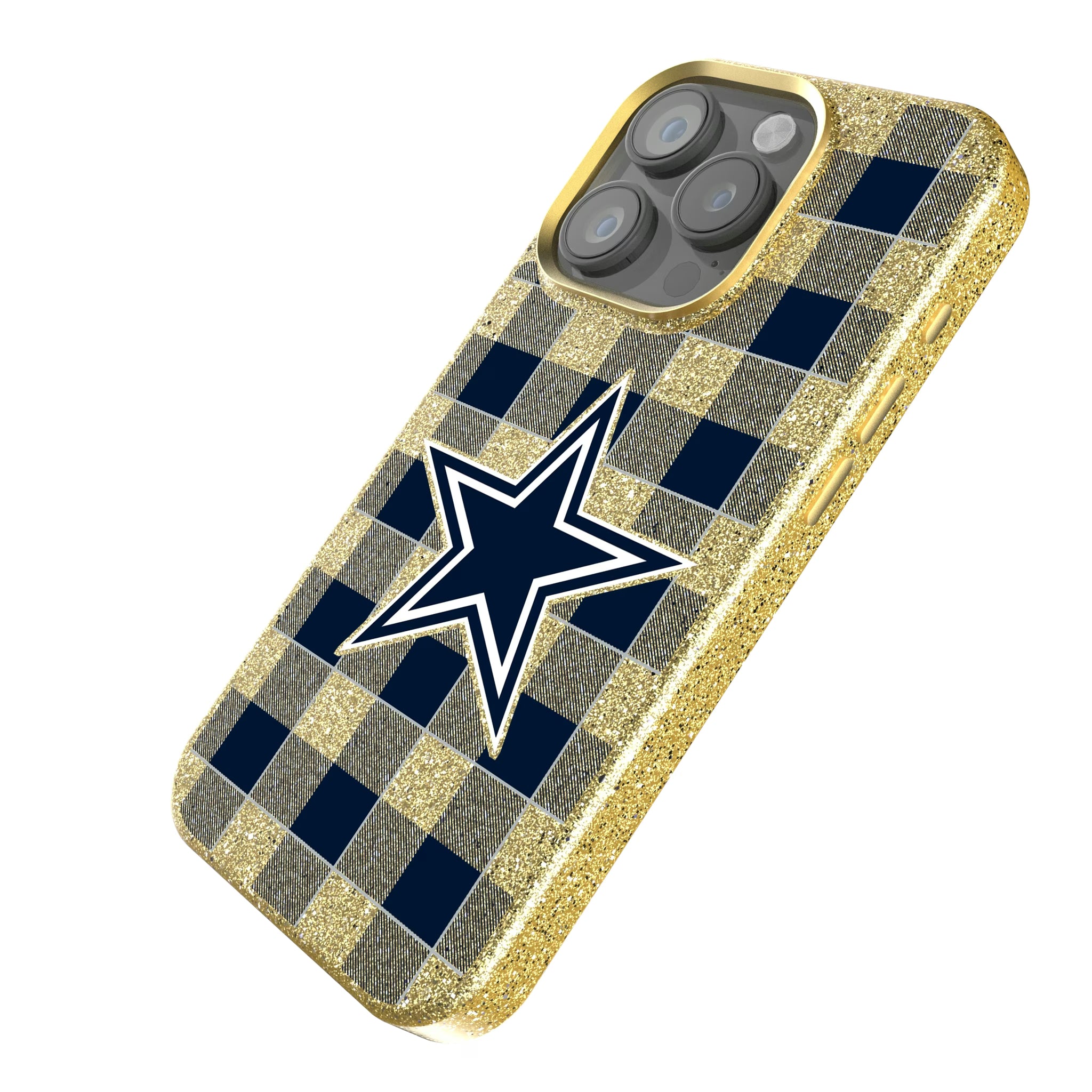 Dallas Cowboys Plaid iPhone Bling Phone Case for Apple iPhone - Isometric View