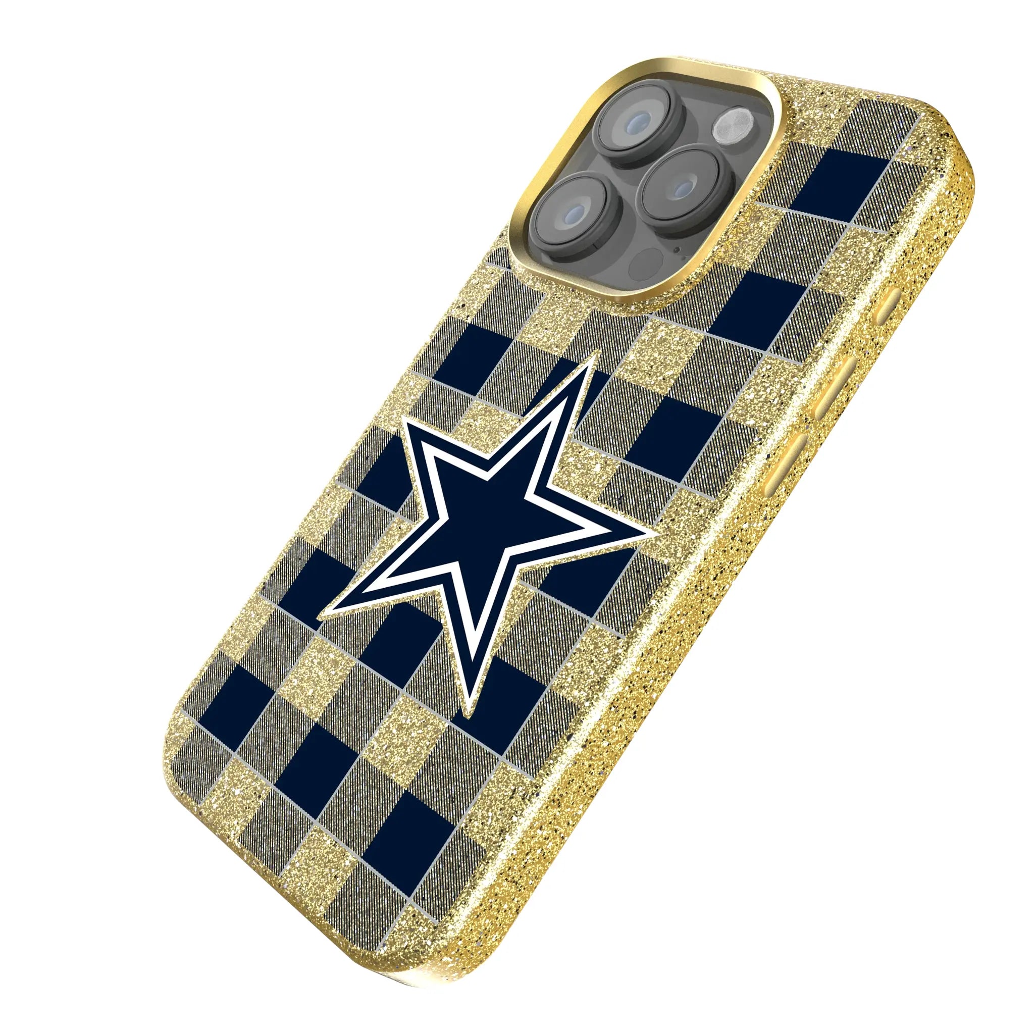 Dallas Cowboys Plaid iPhone Bling Phone Case for Apple iPhone - Isometric View