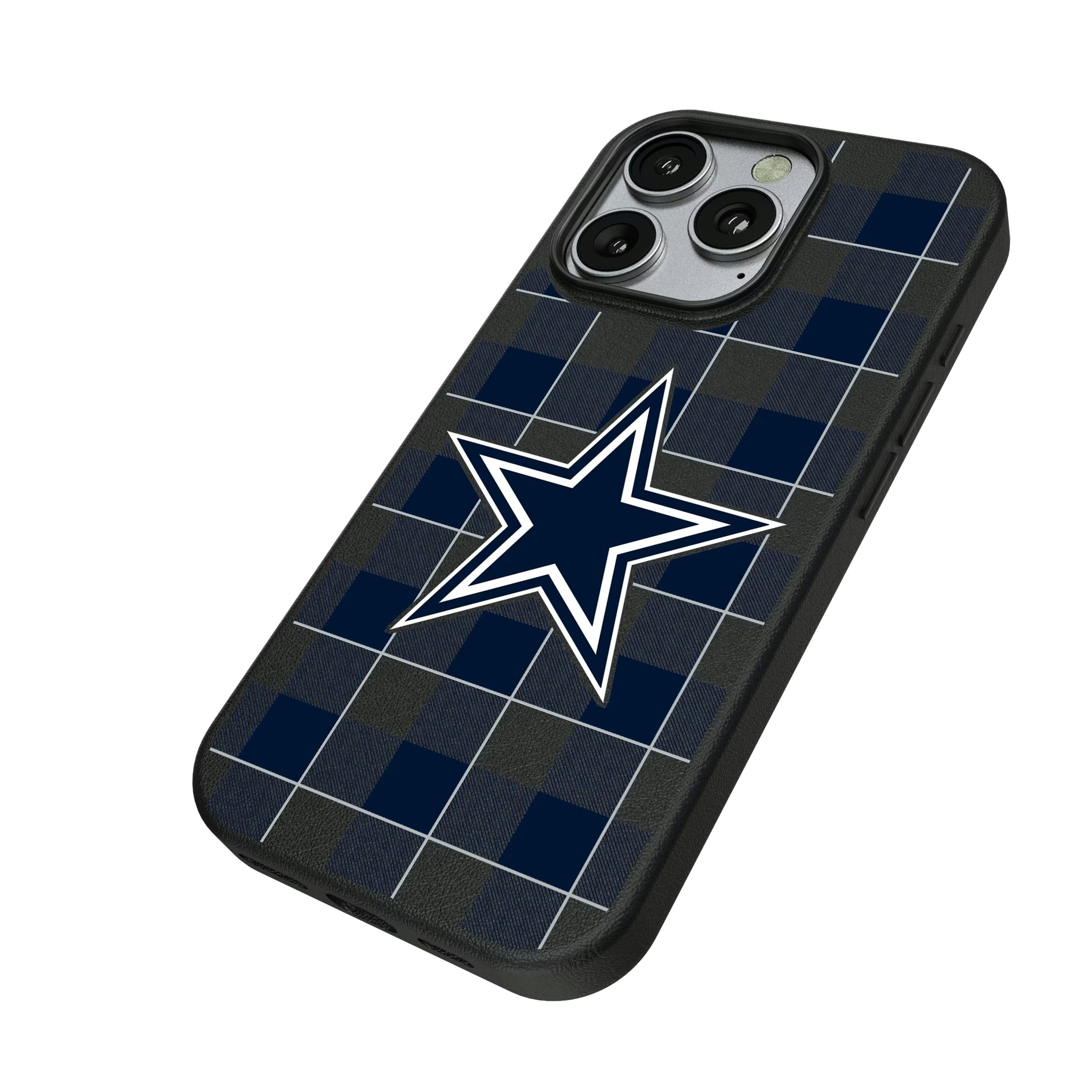 Dallas Cowboys Plaid iPhone MagSafe Compatible Phone Case for Apple iPhone - Isometric View