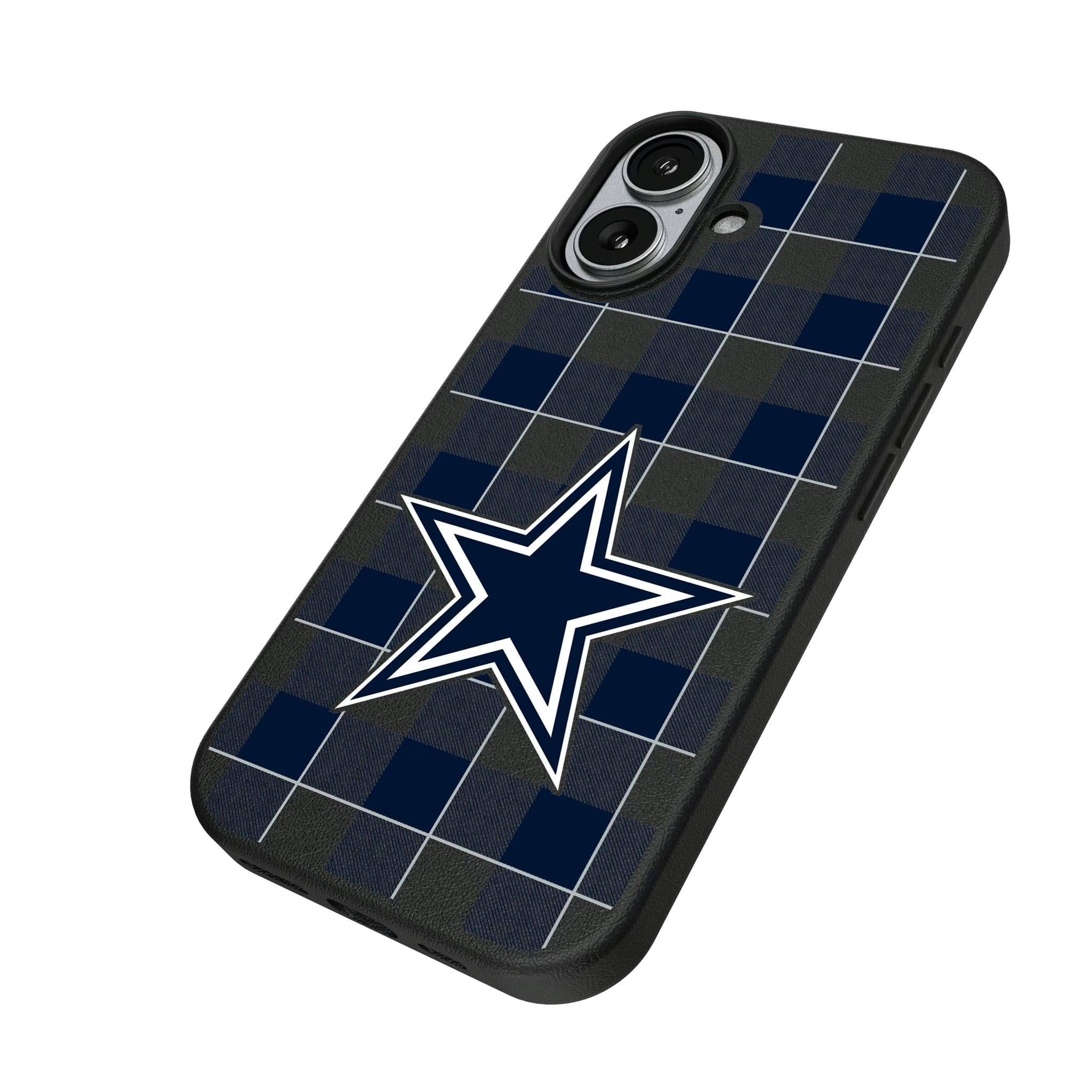 Dallas Cowboys Plaid iPhone MagSafe Compatible Phone Case for Apple iPhone - Isometric View#Device_iPhone 17