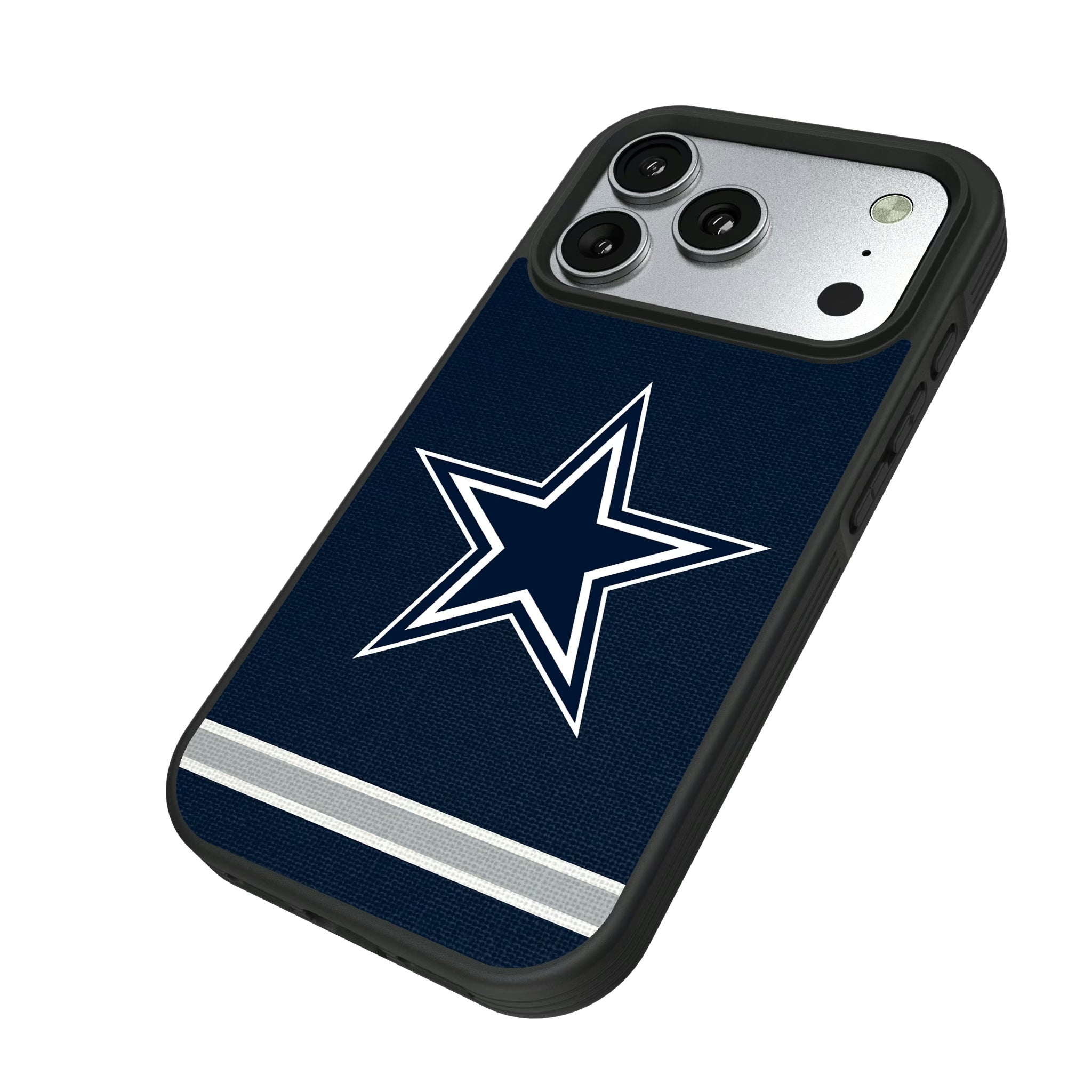 Dallas Cowboys Stripe iPhone Bump Phone Case for Apple iPhone - Isometric View#Device_iPhone 17 Pro