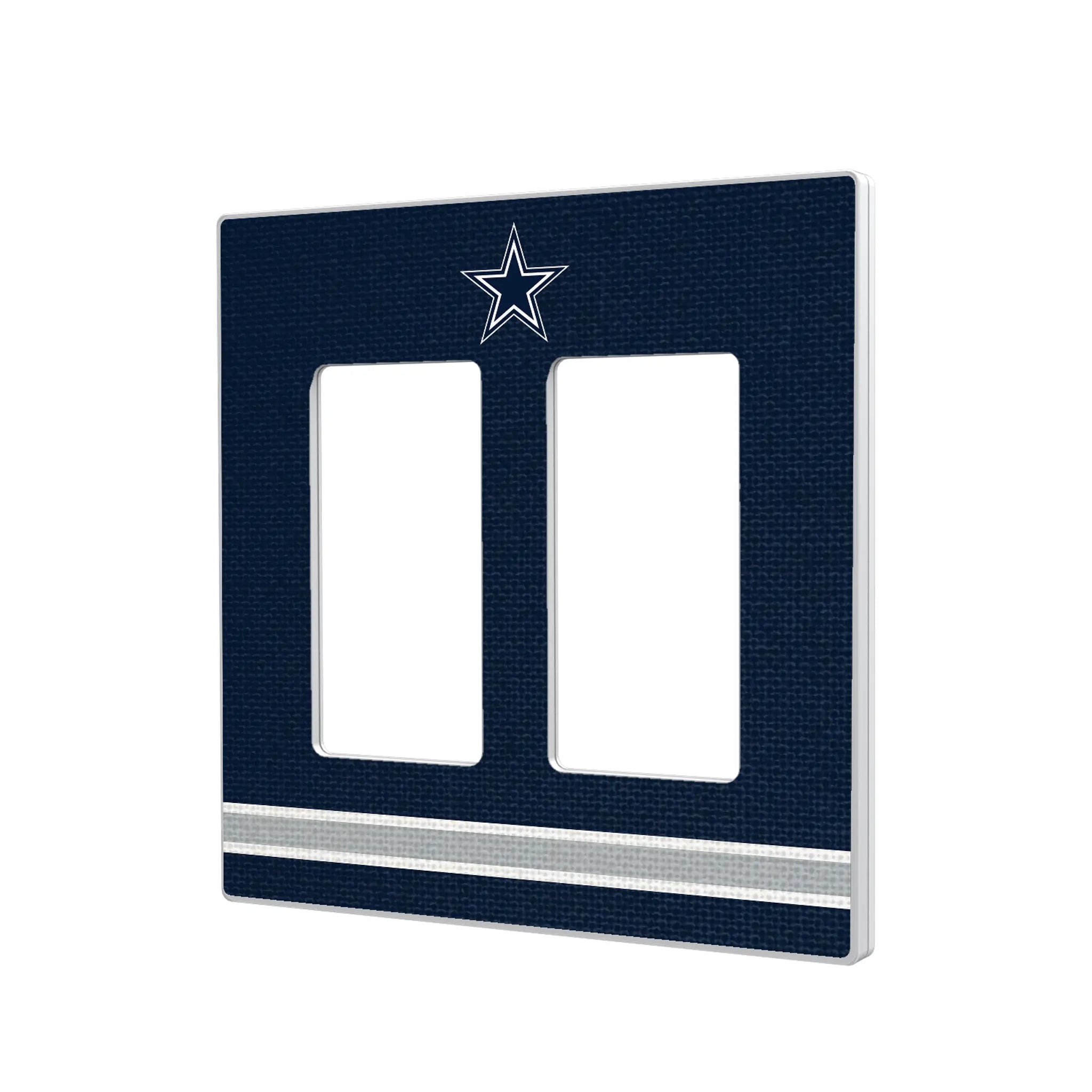 Dallas Cowboys Stripe Hidden-Screw Light Switch Plate#Style_Double Rocker