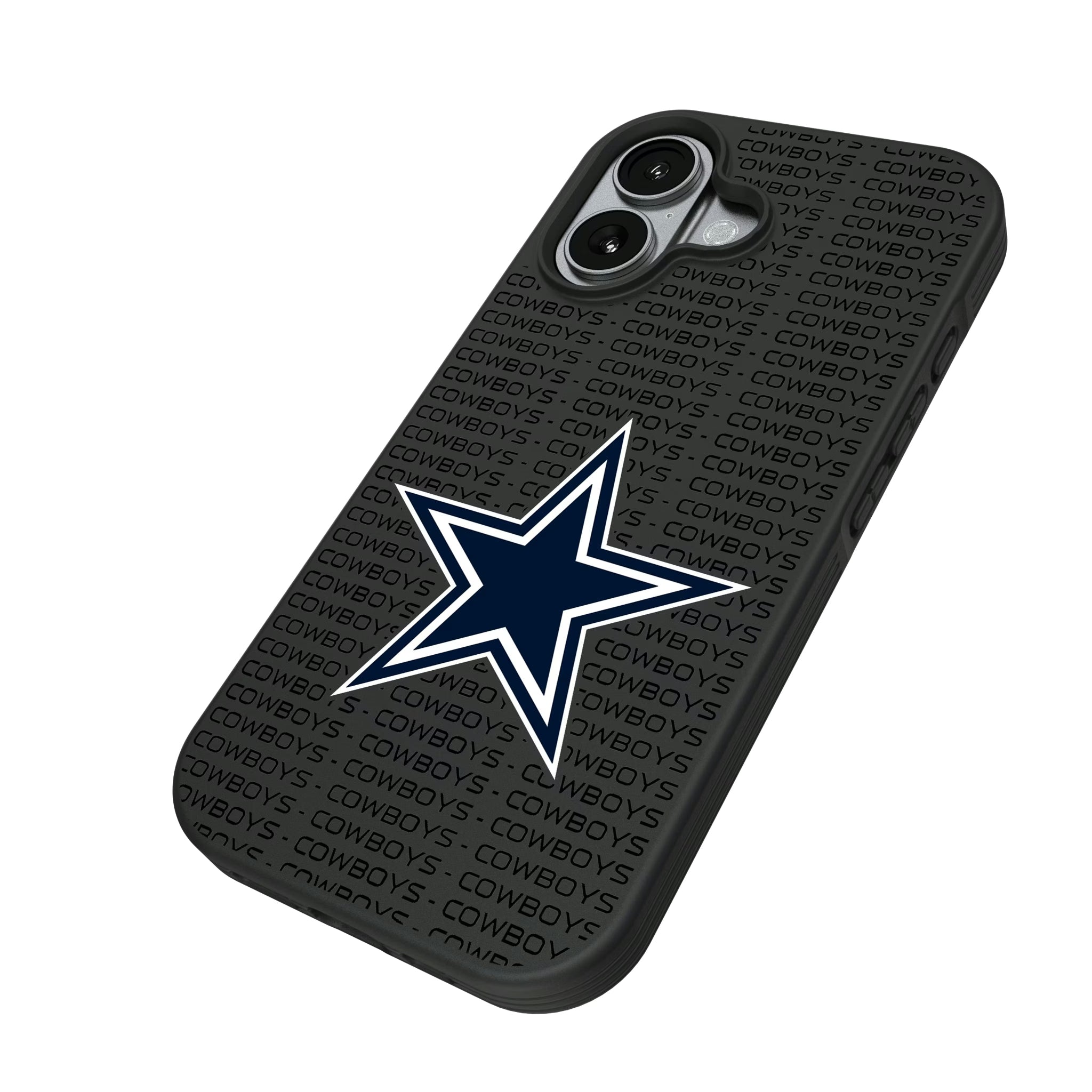 Dallas Cowboys Text Backdrop iPhone Bump Phone Case for Apple iPhone - Isometric View#Device_iPhone 17