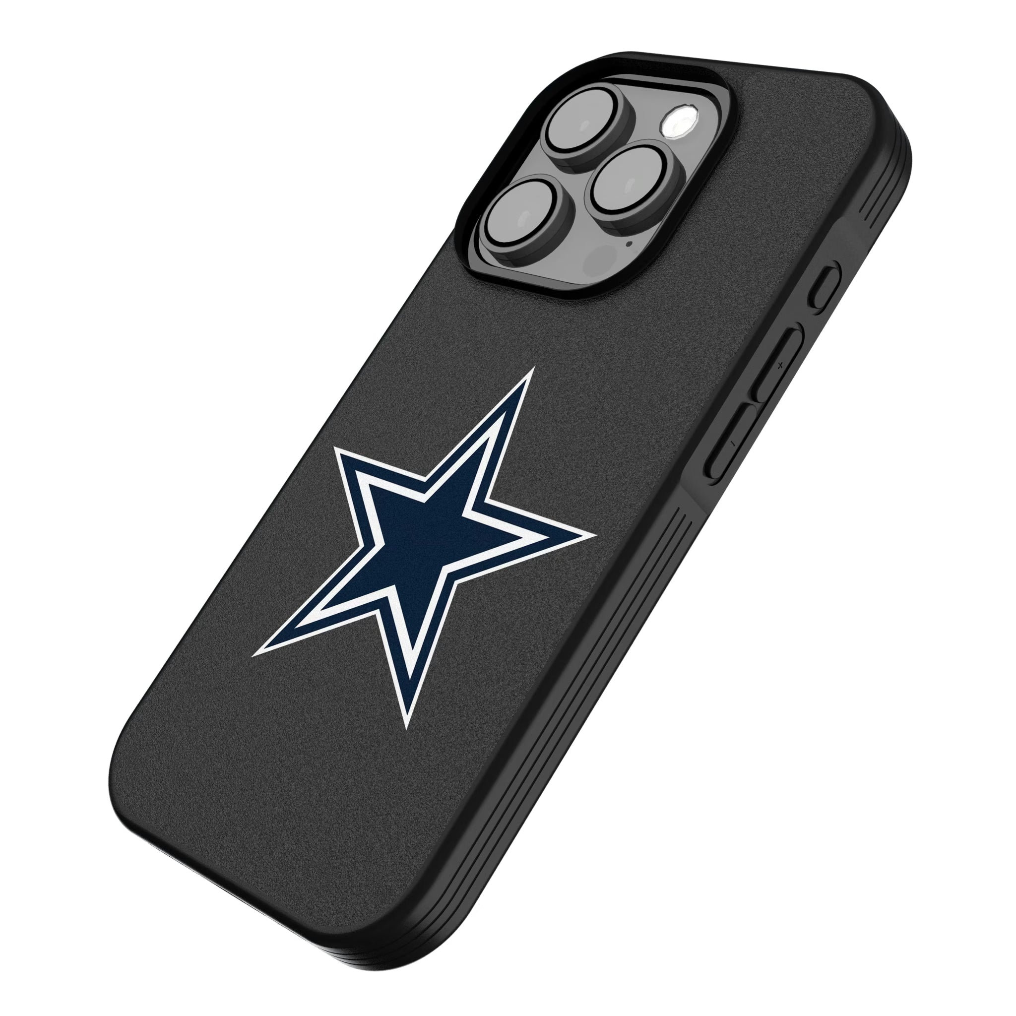 Dallas Cowboys Text Backdrop iPhone Bump Phone Case for Apple iPhone - Isometric View