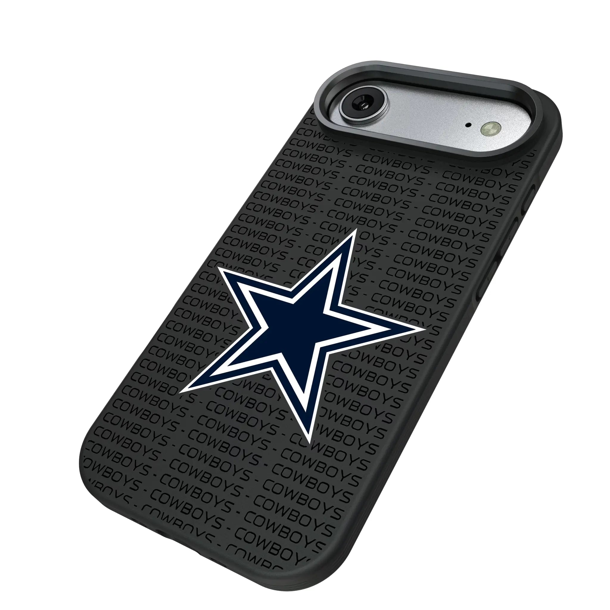 Dallas Cowboys Text Backdrop iPhone Bump Phone Case for Apple iPhone - Isometric View#Device_iPhone Air